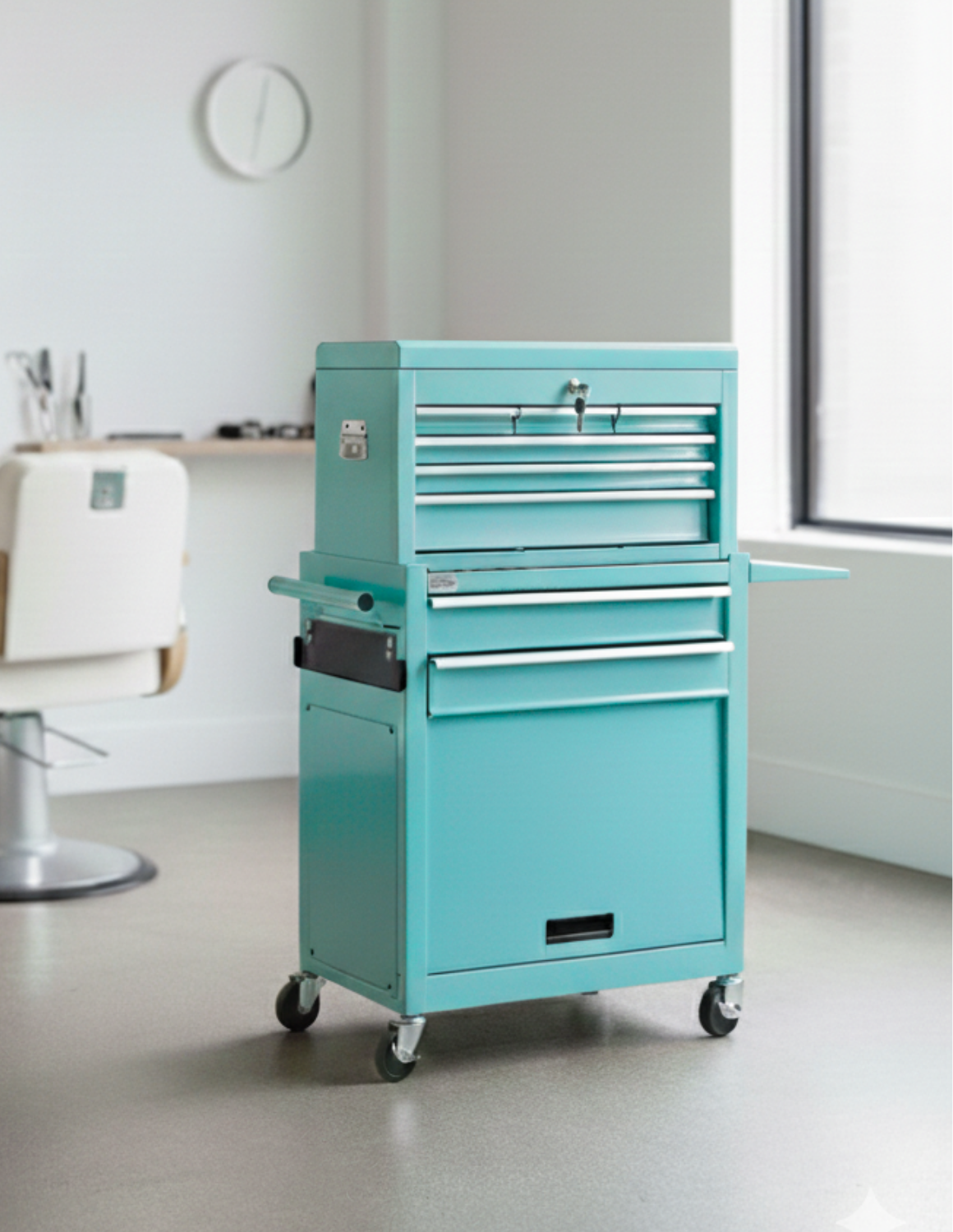 BARBER TROLLEY PRO – Mobiele trolley in verschillende kleuren – UV-desinfectie – Barbiertrolley