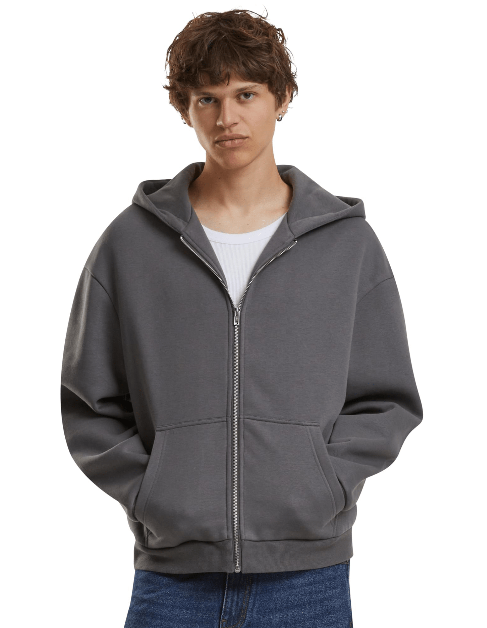 Oversized Fluffy Kapuzenpullover zip jacke mit Ihrem Logo