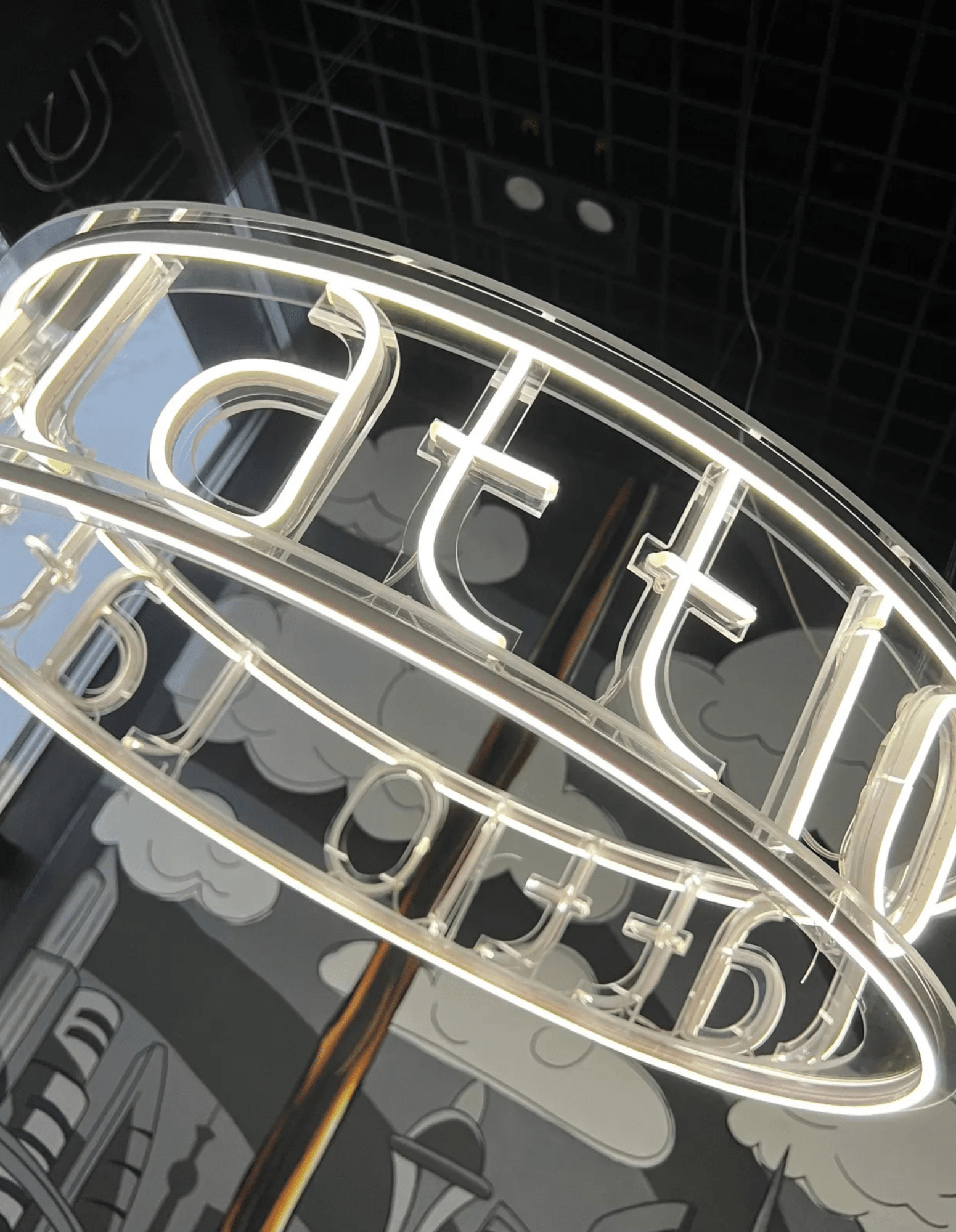 Hängande 360° Neon Taklampa med Anpassad Text