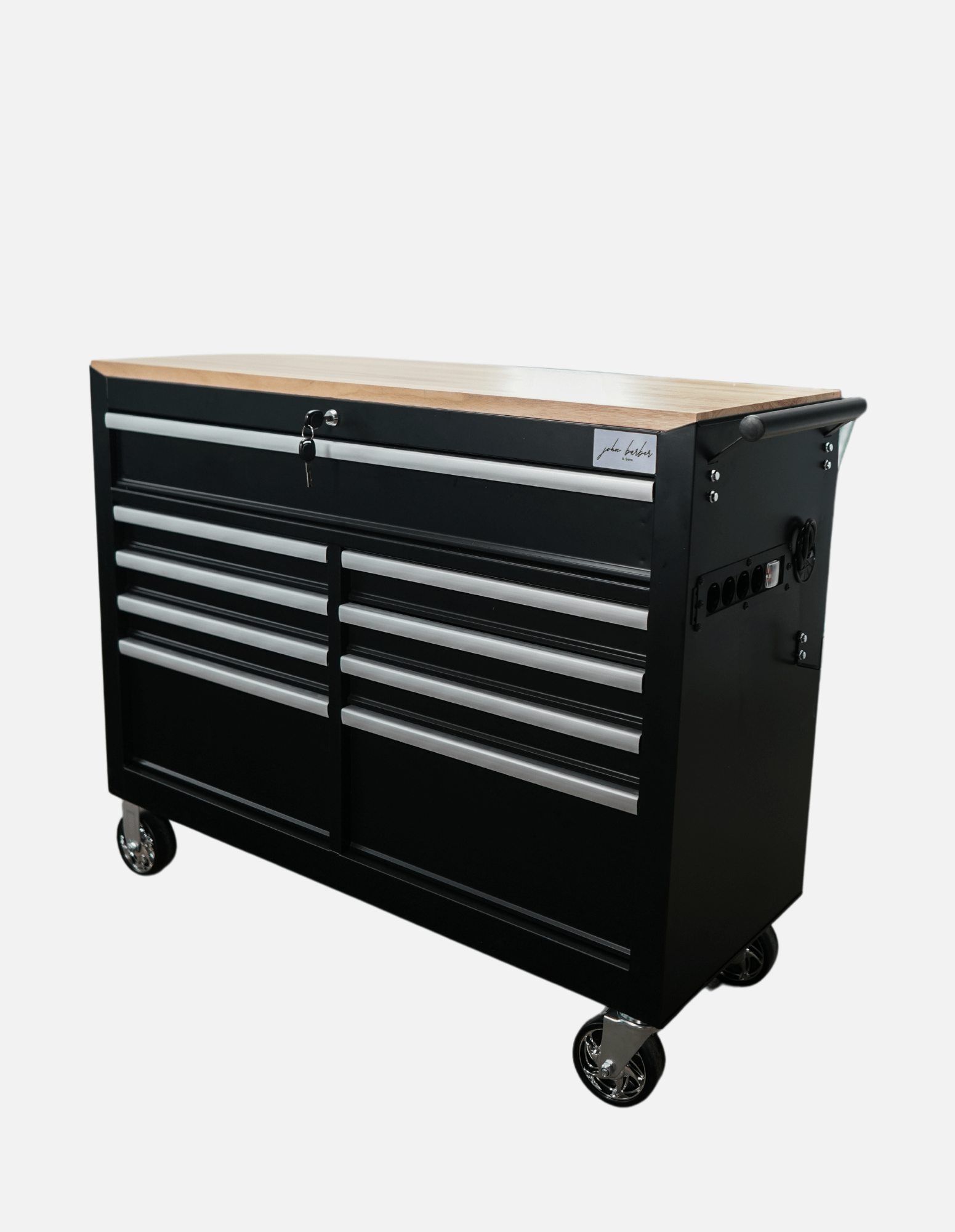 BARBER ROLLWAGEN PRO XL - UV STERILIZÁLÁS - FA MUNKALAP - BEÉPÍTETT KONNEKTOR