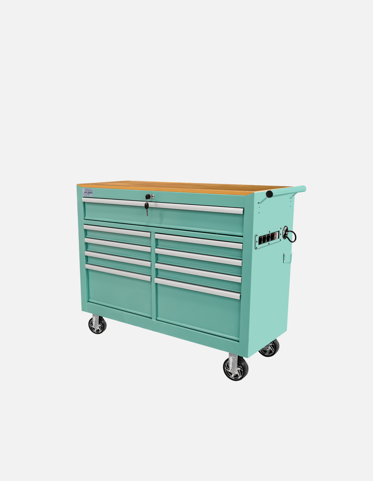 BARBER ROLLWAGEN PRO XL - UV-STERILISATION - HOLZ ARBEITSPLATTE - EINGEBAUTER STECKDOSE