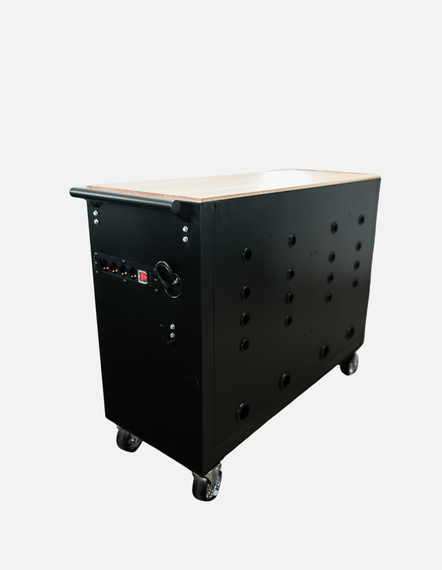 BARBER ROLLWAGEN PRO XL - UV STERILIZÁLÁS - FA MUNKALAP - BEÉPÍTETT KONNEKTOR