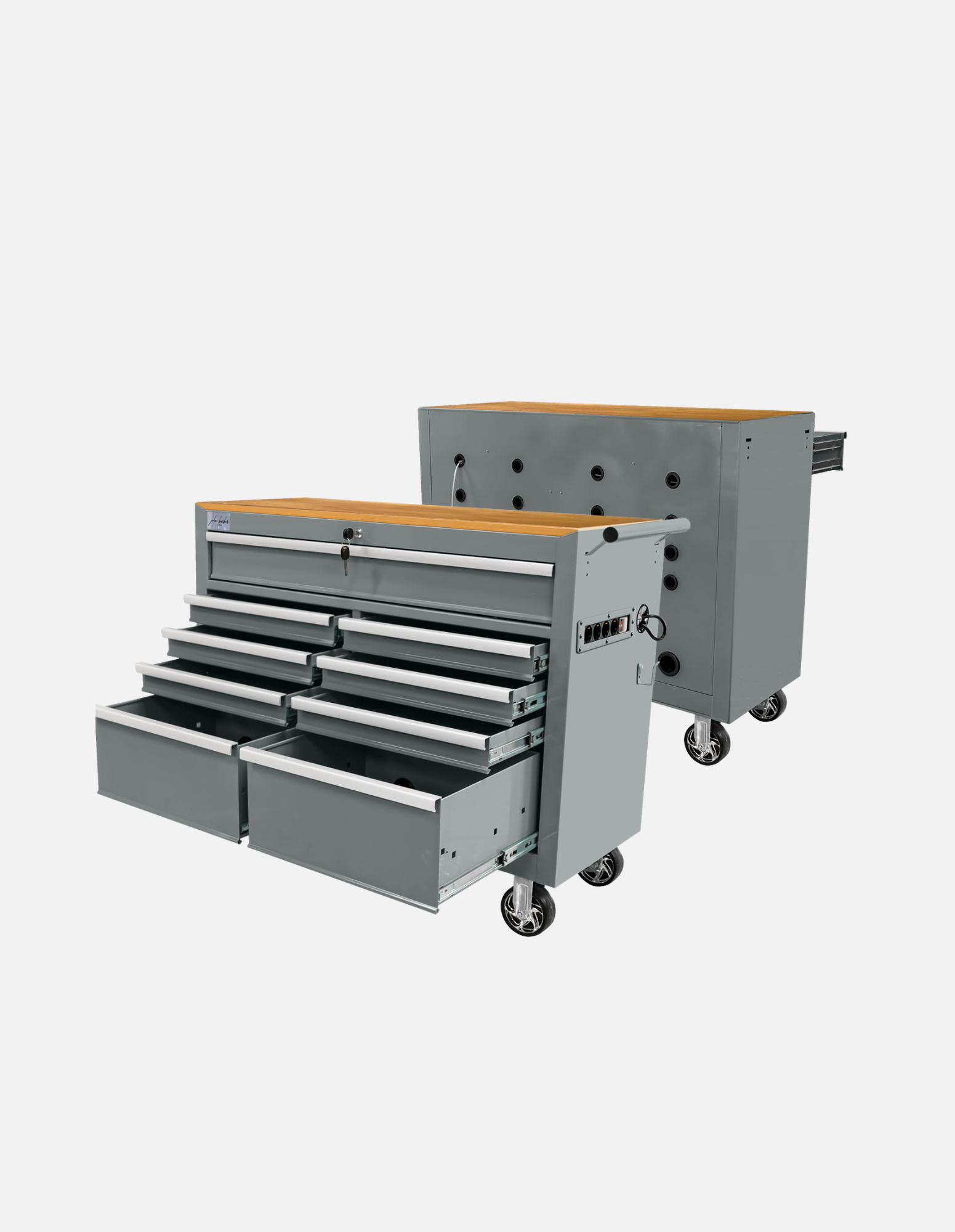 BARBER ROLLWAGEN PRO XL - UV-STERILISATION - HOLZ ARBEITSPLATTE - EINGEBAUTER STECKDOSE