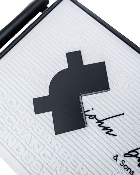 Barber Airbrush Enhancement Card – For clean edges and precise contours. Stencil with mm scale.
