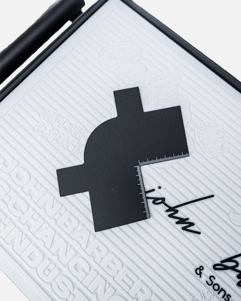 Barber Airbrush Enhancement Card – For clean edges and precise contours. Stencil with mm scale.