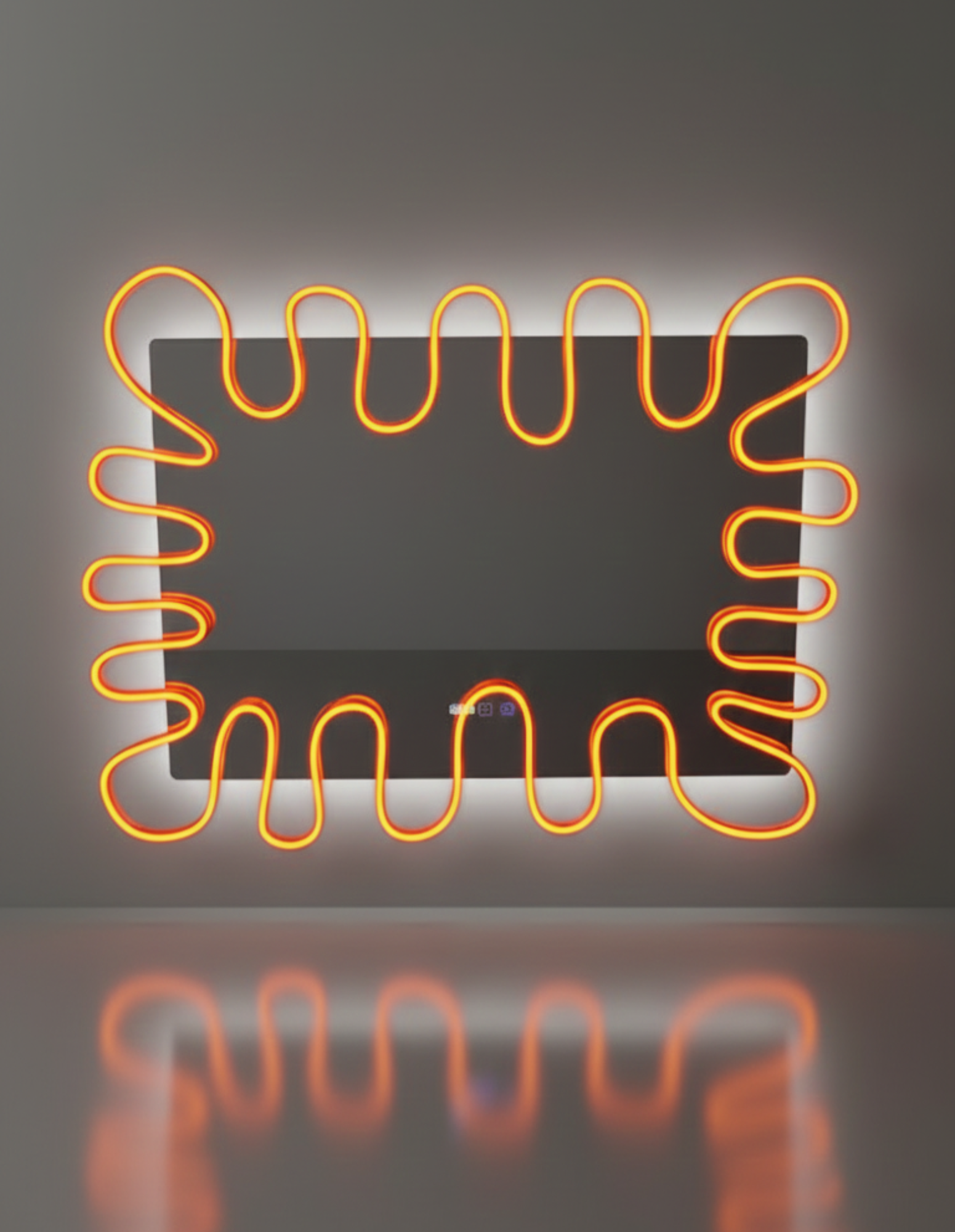 Rámeček zrcadla Neon Splash s nebo bez zrcadla pro holičství a salony – inspirováno Barber Nils Studio