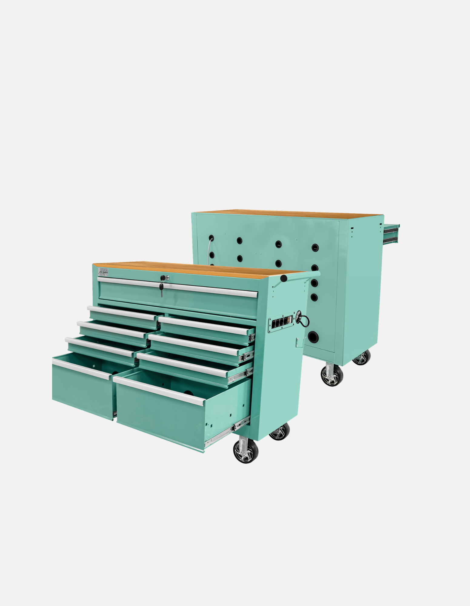 Barber Rollwagen Pro XL mit UV Sterilisation und Holz Arbeitsplatte