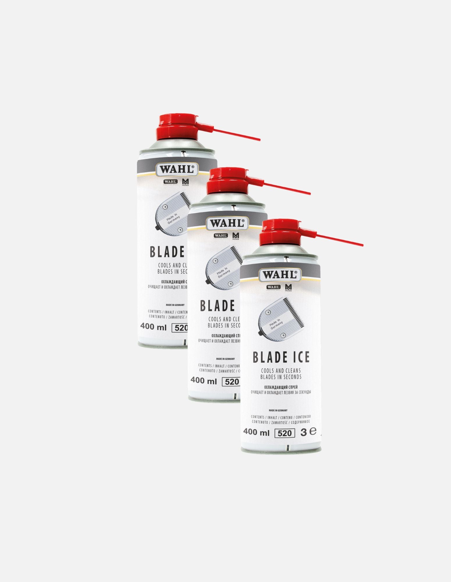 WAHL Blade Ice Clipper Cleaner Professionelles Kühl-, Reinigungs- und Schmiermittel Spray (400 ml)