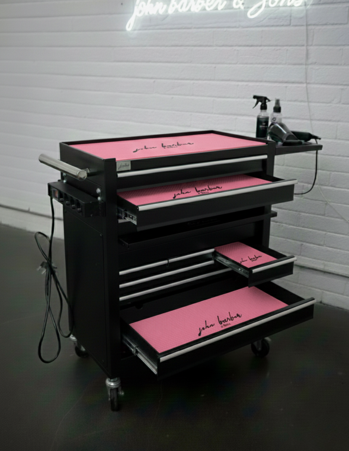 BARBER TROLLEY PRO – Carrello mobile in diversi colori – Disinfezione UV – Carrello da barbiere