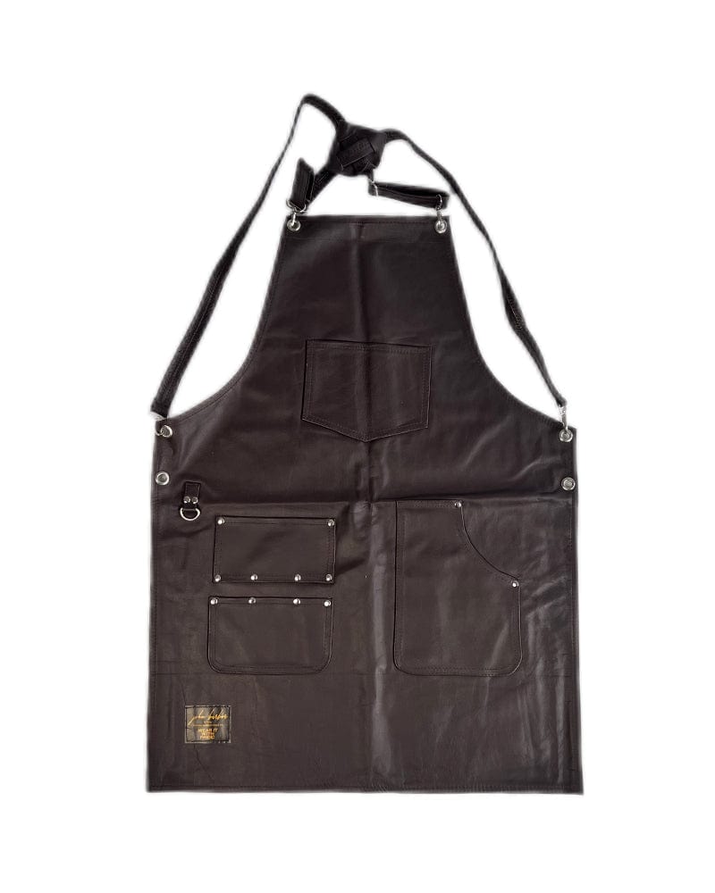 johnbarbersons Dunkelbraun Barber & Friseur Schürze aus echtem Leder