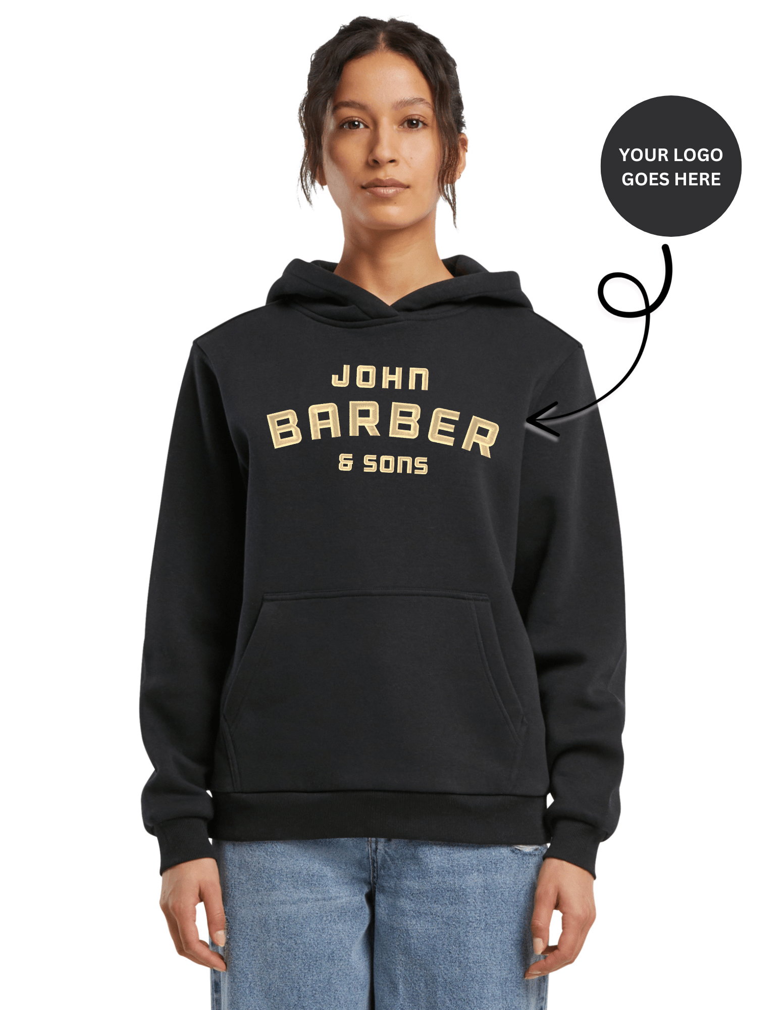 Damens Fluffy Kapuzenpullover mit Ihrem Logo