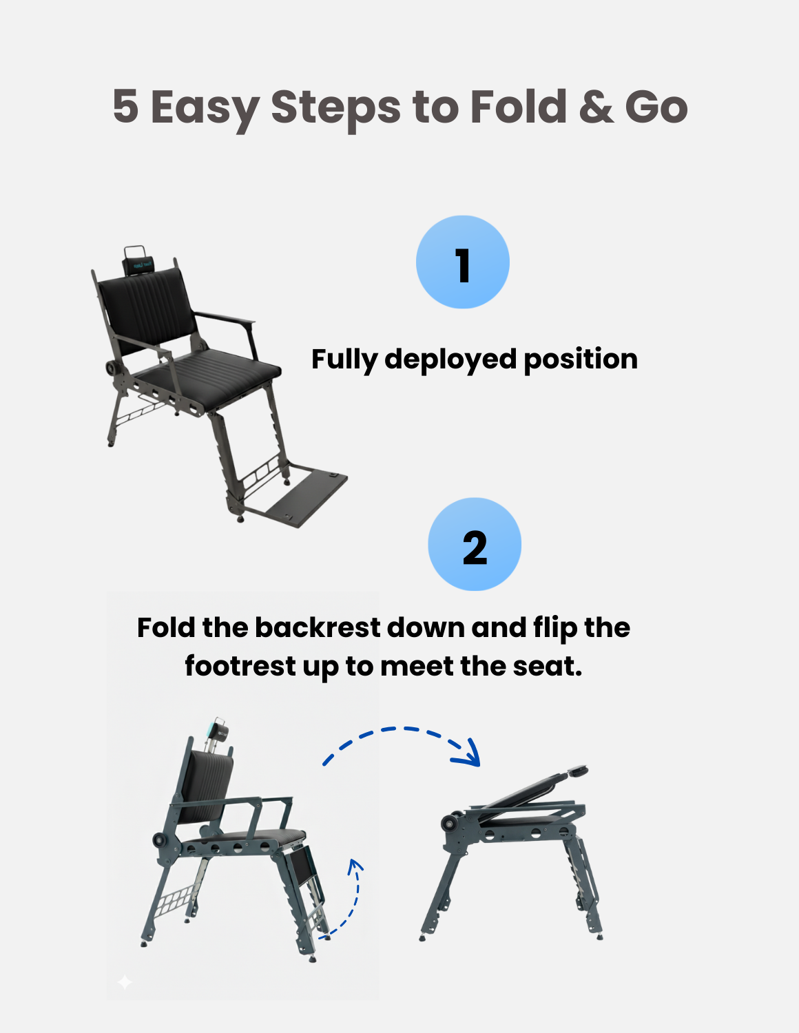 JBS Move 1.0 mobile and foldable barber chair for barbershop, salon, and beauty use