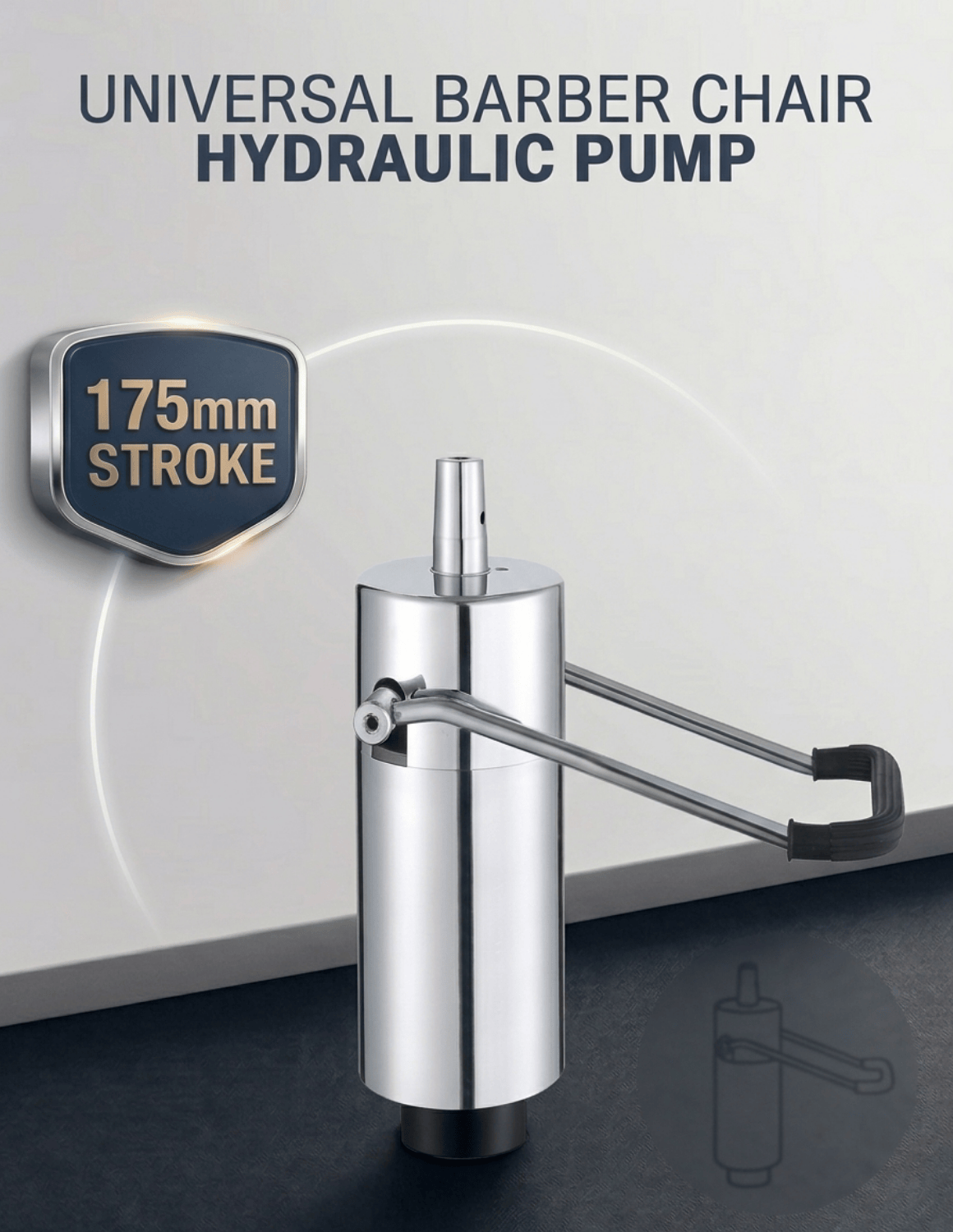 Hydraulikpumpe für Barberstühle & Friseurstühle | Universal Ersatz-Hydraulikzylinder mit 175 mm Hub