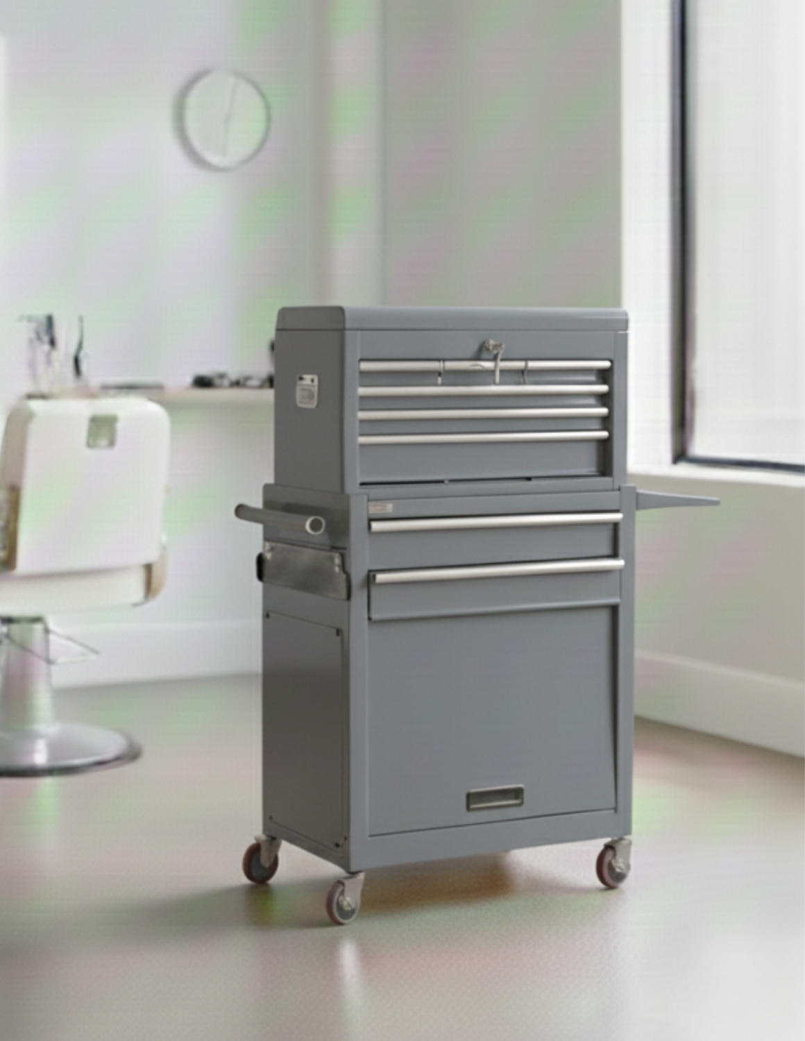 BARBER TROLLEY PRO – Carrello mobile in diversi colori – Disinfezione UV – Carrello da barbiere