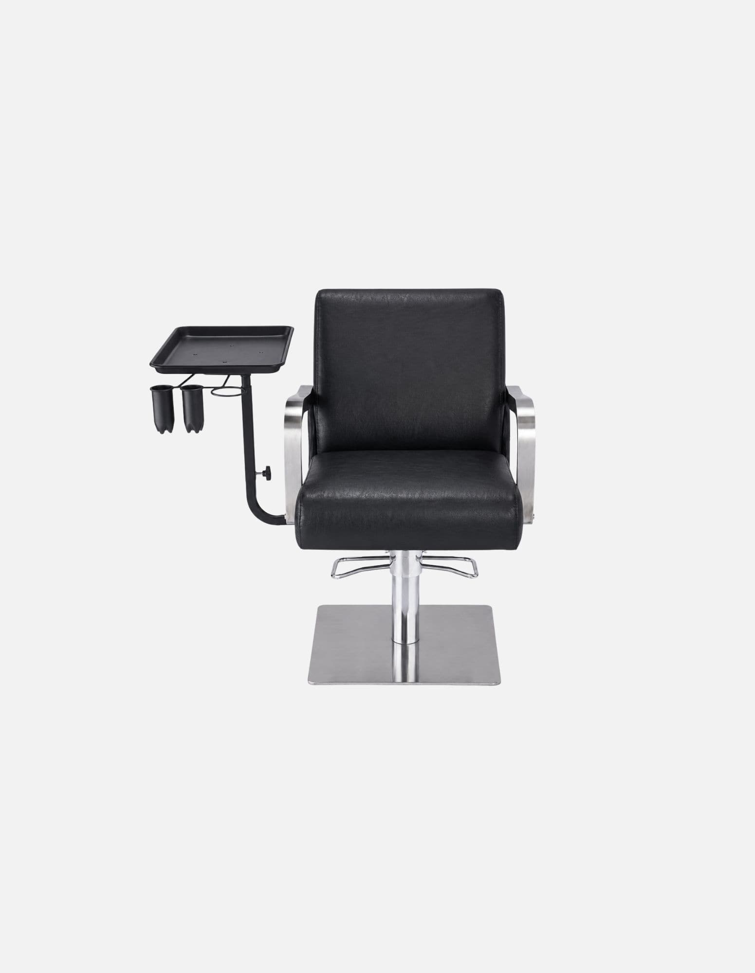 Rotierendes Tablett für Barber &- Friseurstühle Floating Tray Ablage Aluminium in Schwarz