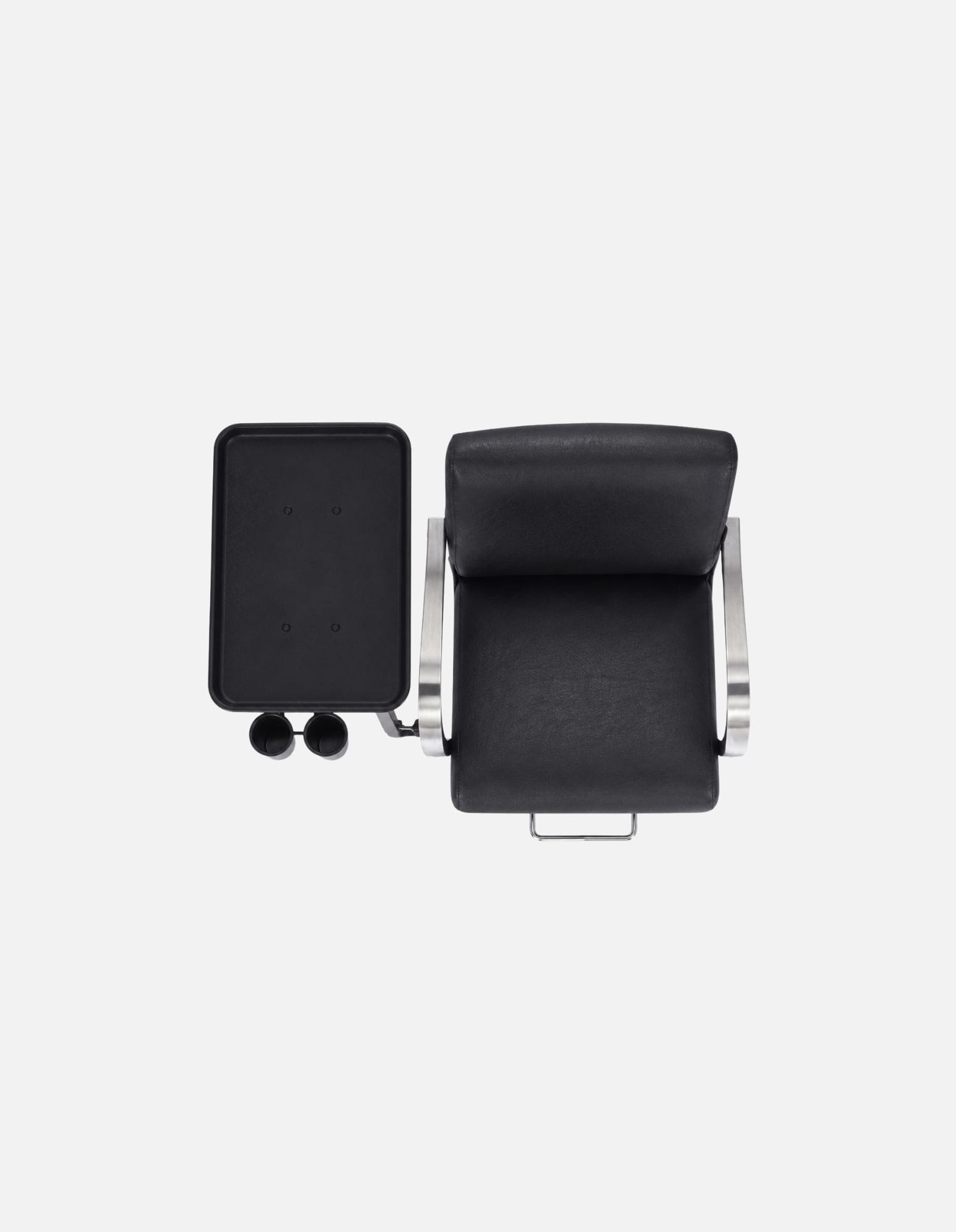 Rotierendes Tablett für Barber &- Friseurstühle Floating Tray Ablage Aluminium in Schwarz