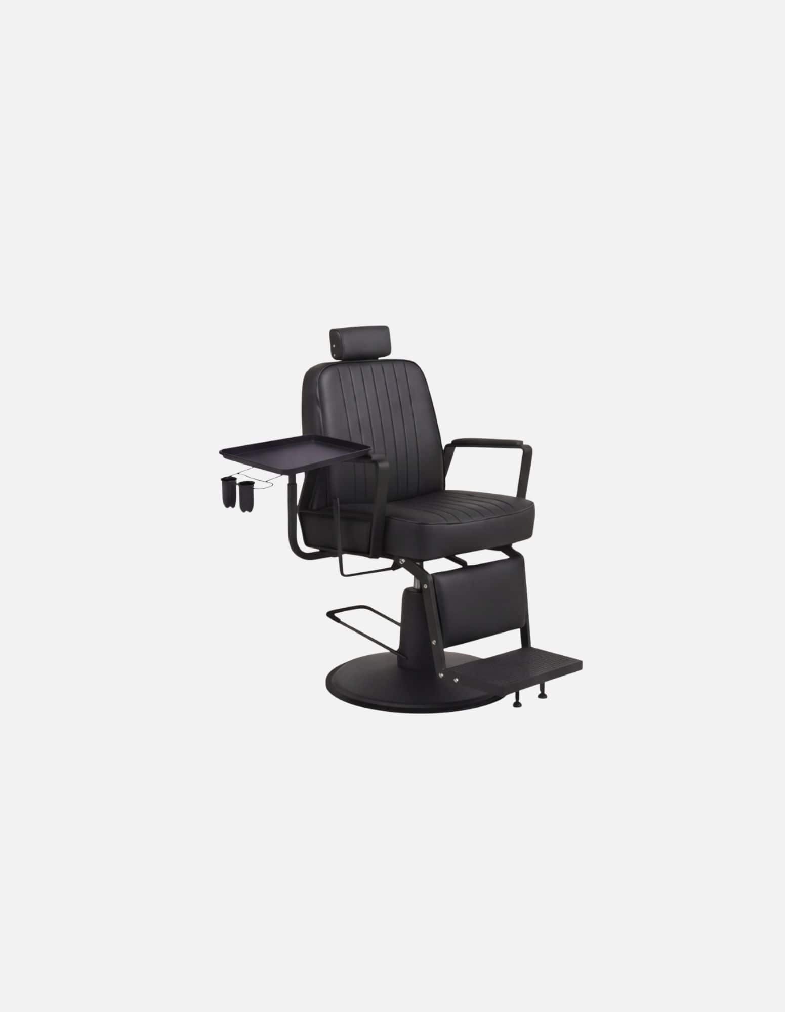 Rotierendes Tablett für Barber &- Friseurstühle Floating Tray Ablage Aluminium in Schwarz