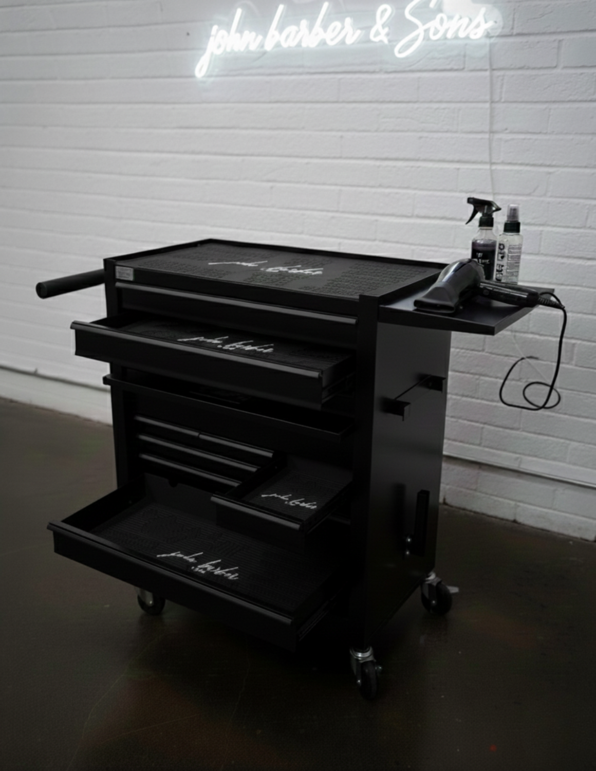 BARBER TROLLEY PRO – Carrello mobile in diversi colori – Disinfezione UV – Carrello da barbiere