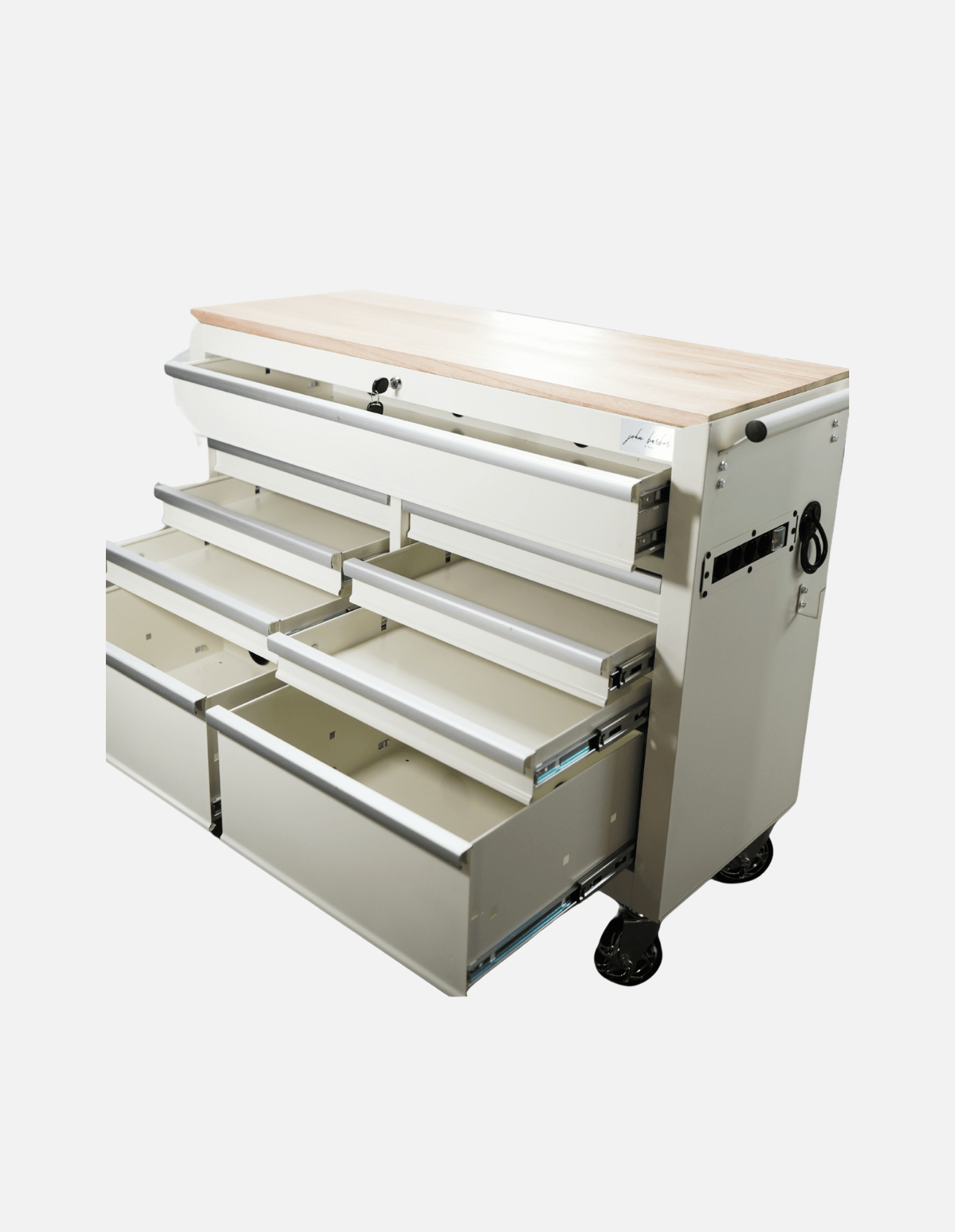 Barber Rollwagen Pro XL mit UV Sterilisation und Holz Arbeitsplatte