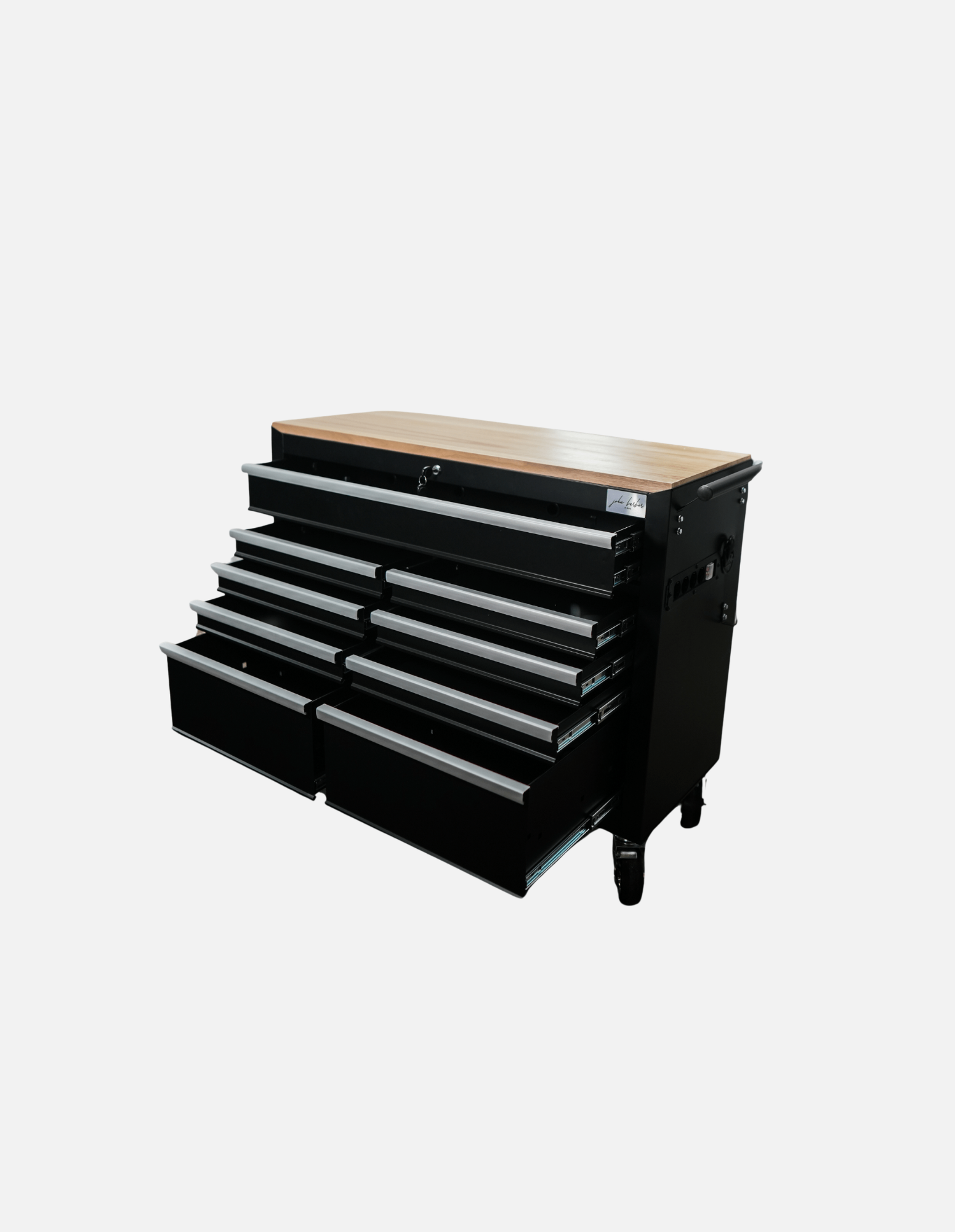 Barber Rollwagen Pro XL mit UV Sterilisation und Holz Arbeitsplatte