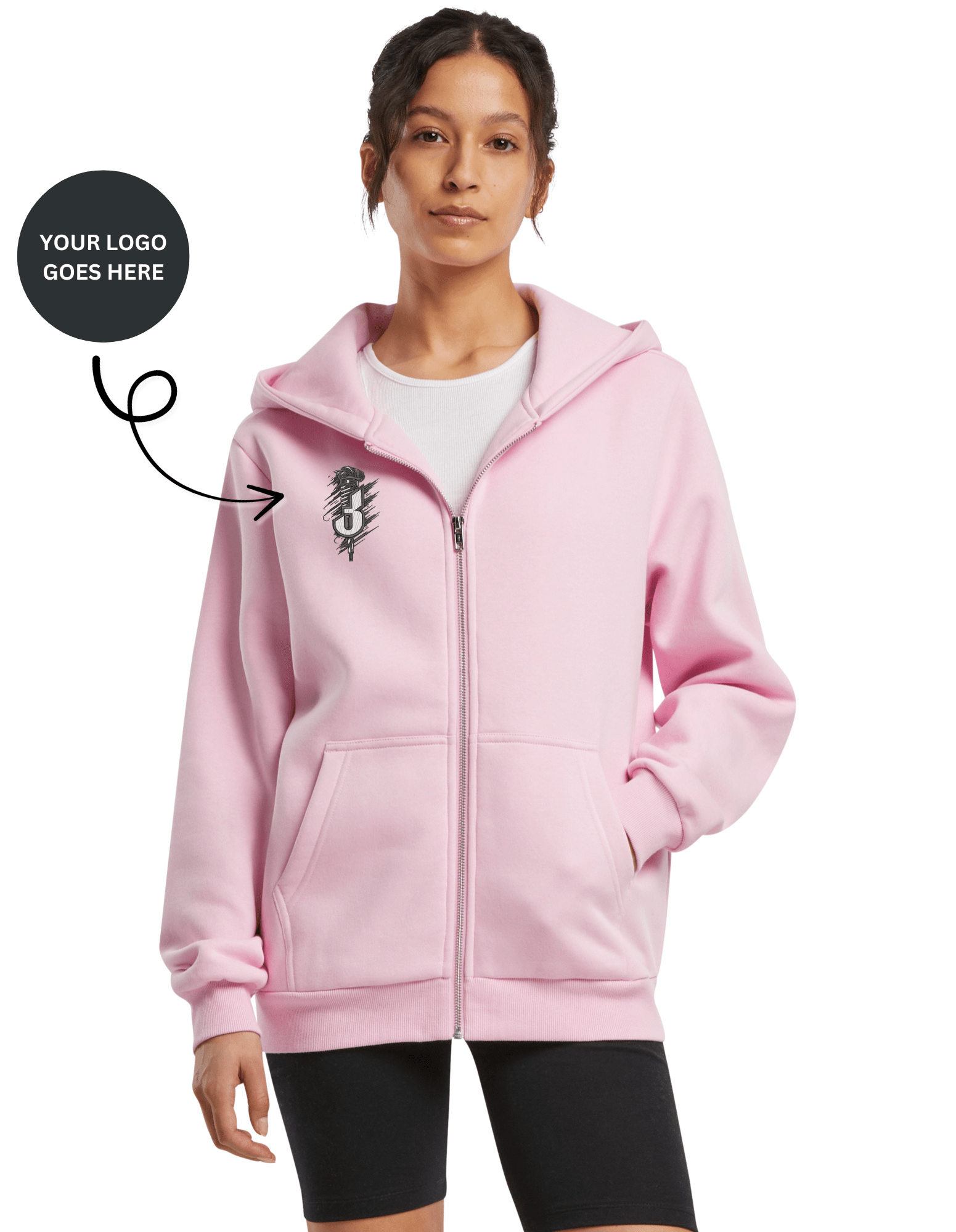 Oversized hoodie in "acid washed" stijl met jouw logo