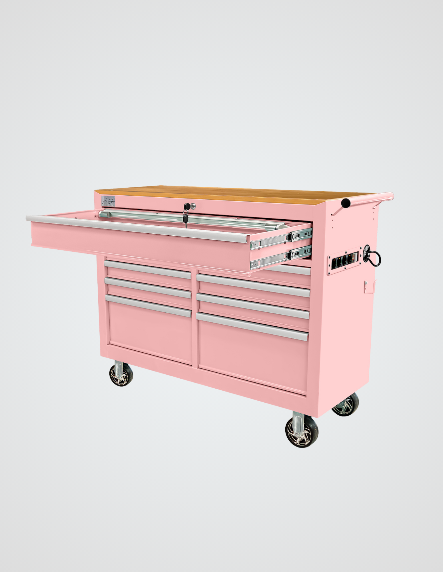 BARBER ROLLWAGEN PRO XL - UV STERILIZÁLÁS - FA MUNKALAP - BEÉPÍTETT KONNEKTOR