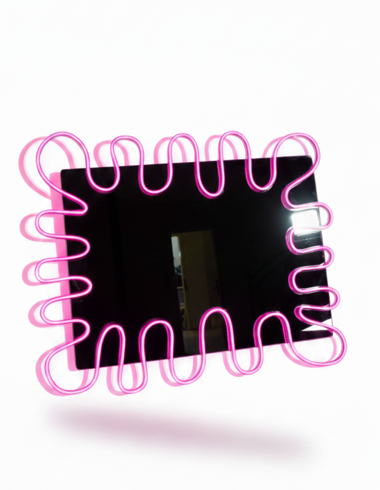 Rámeček zrcadla Neon Splash s nebo bez zrcadla pro holičství a salony – inspirováno Barber Nils Studio