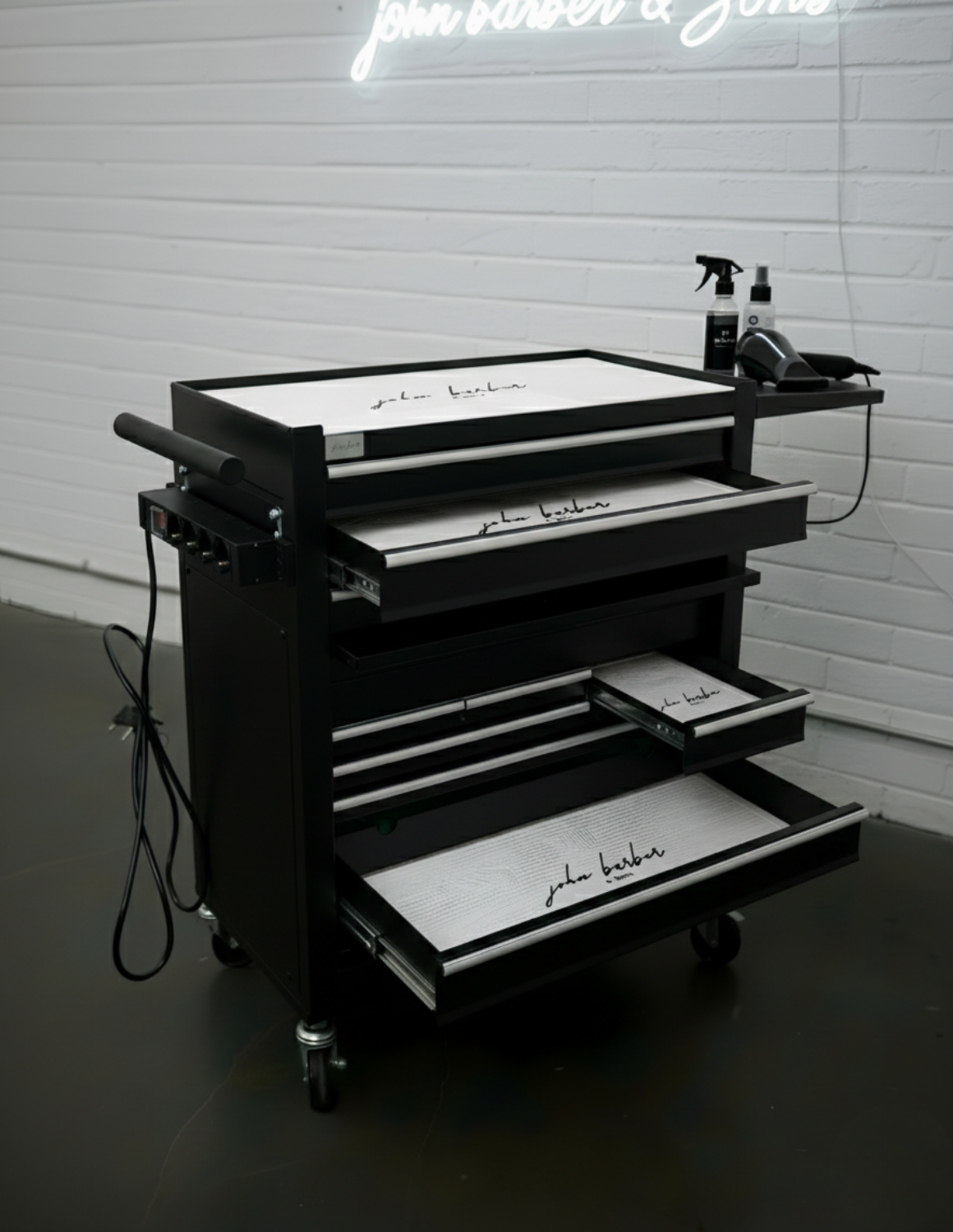 BARBER TROLLEY PRO – Mobiele trolley in verschillende kleuren – UV-desinfectie – Barbiertrolley