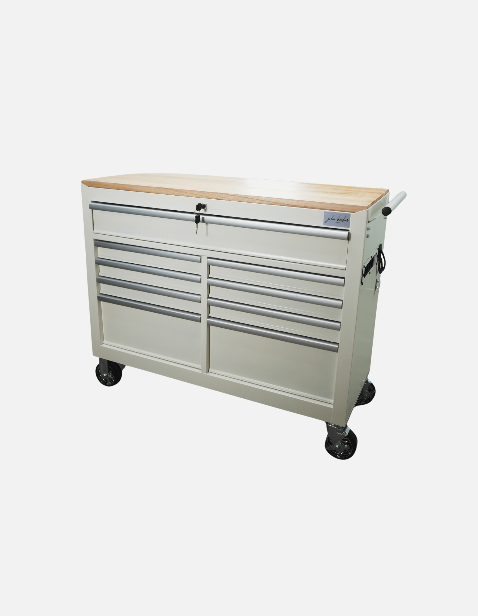 Barber Rollwagen Pro XL mit UV Sterilisation und Holz Arbeitsplatte