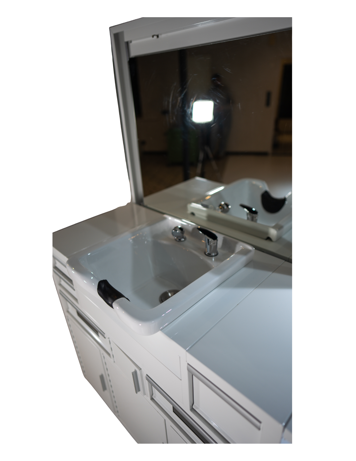 Friseur Arbeitsstation Evolution mit LED Spiegel