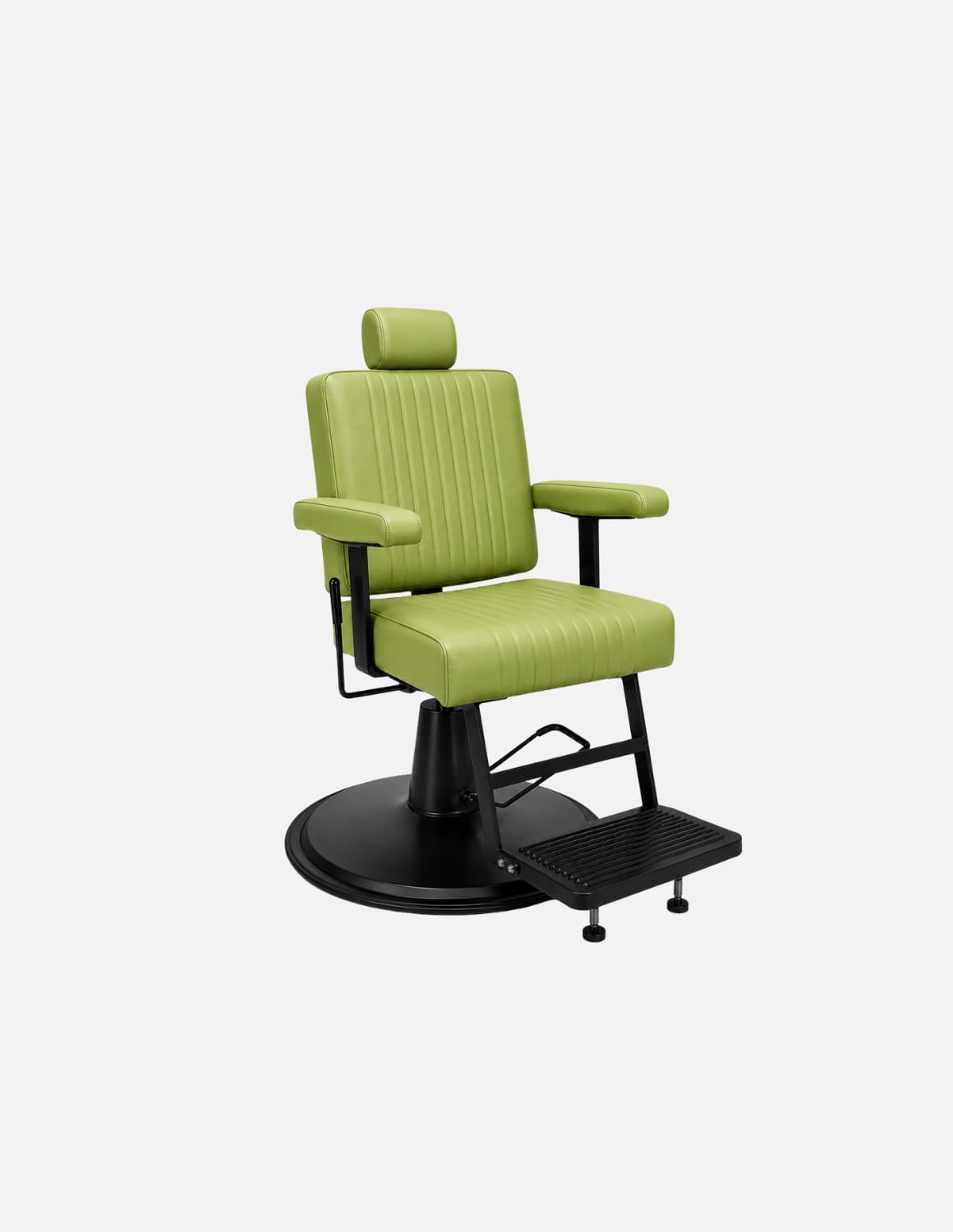 Fauteuil unisexe de barbier et de coiffure The Wire 2.0 en vert feuille avec structure noire