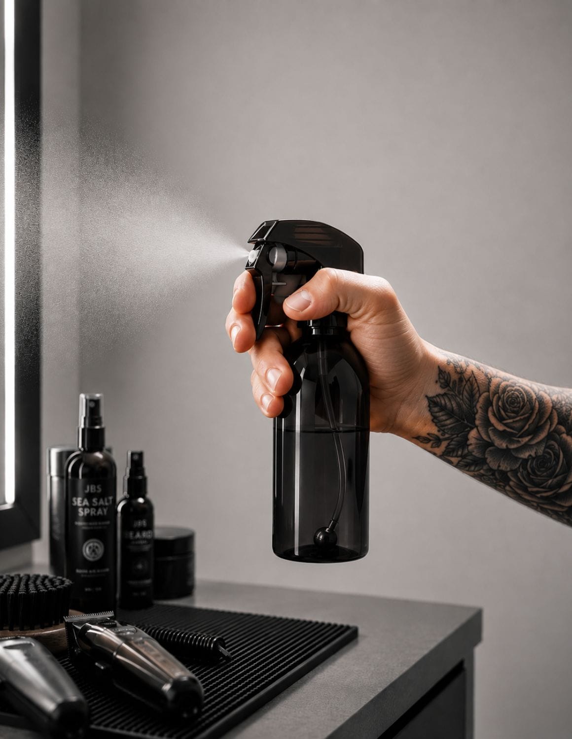 Wassersprühflasche Friseur 200ml – Vintage Sprühflasche Braun, Grün, Schwarz | JBS Retro Spray