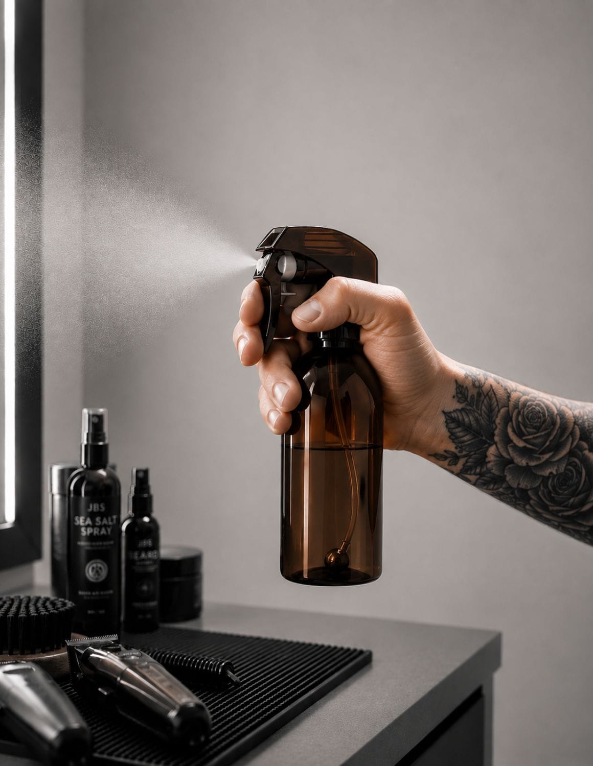 Wassersprühflasche Friseur 200ml – Vintage Sprühflasche Braun, Grün, Schwarz | JBS Retro Spray