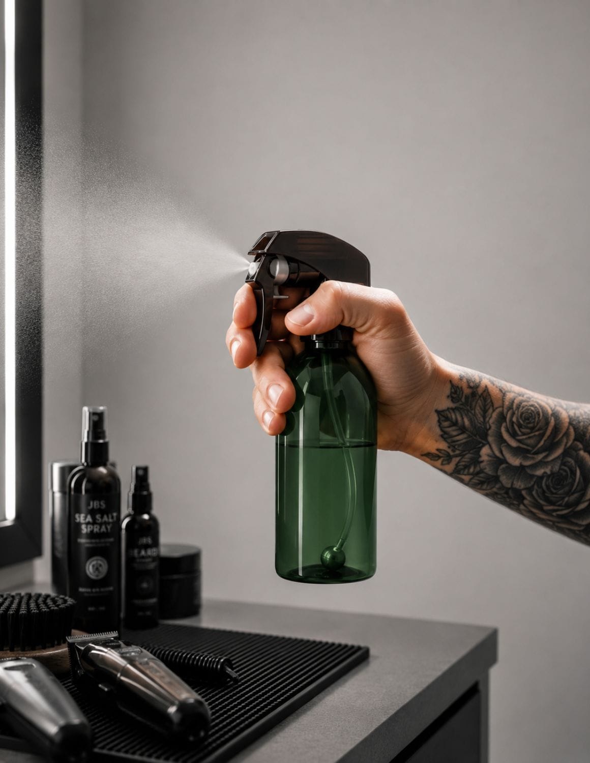 Wassersprühflasche Friseur 200ml – Vintage Sprühflasche Braun, Grün, Schwarz | JBS Retro Spray