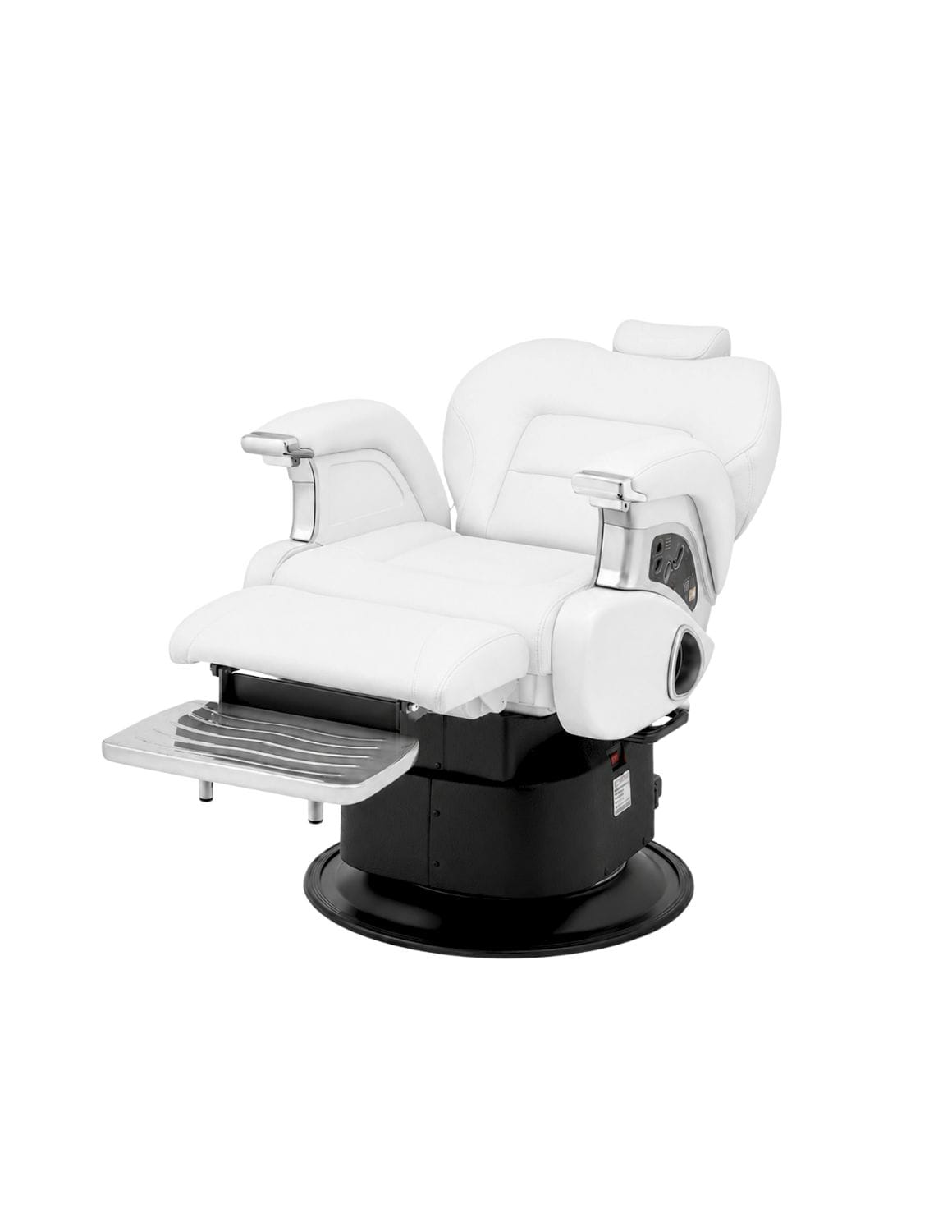 JBS e-Prestige 1.0 Weiß — Vollelektrischer Barberstuhl & Friseurstuhl mit elektrischer Höhenverstellung, elektrischer Neigung & Memory-Funktion | Premium-Stuhl für Barbershop, Friseursalon & Studio