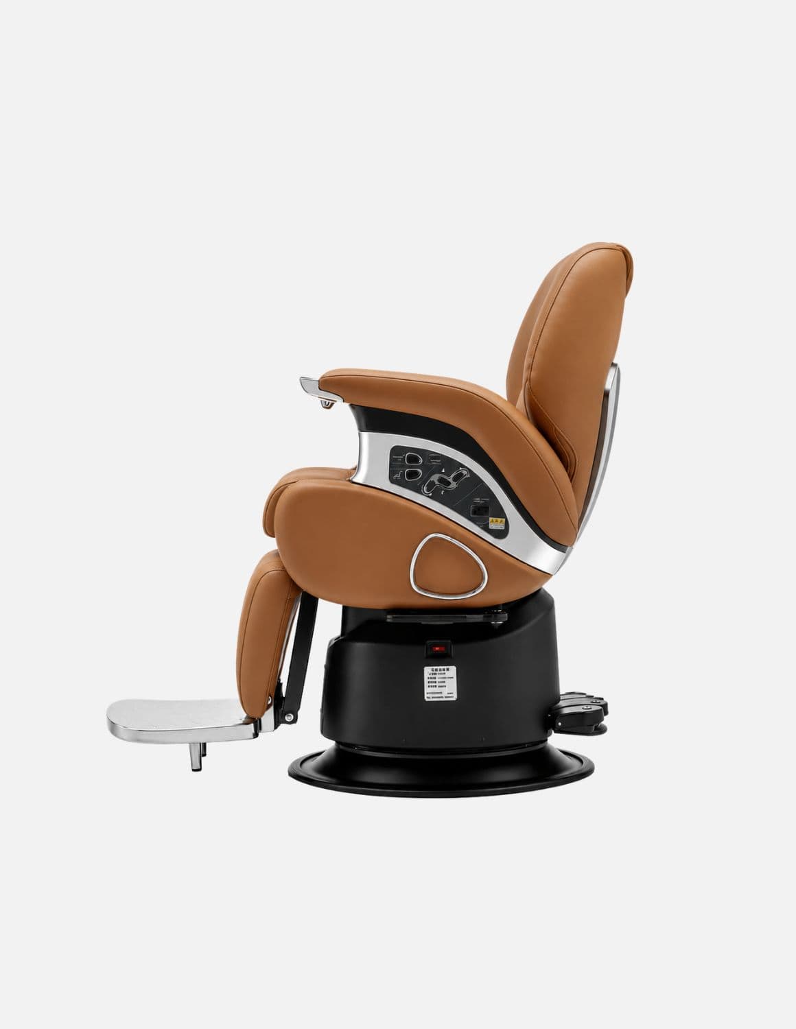 JBS e-Prestige 1.0 Camel — Fully Electric Barber Chair & Hairdressing Chair with Electric Height Adjustment, Electric Recline & Memory Function | Premium Chair for Barbershops, Hair Salons & Studios