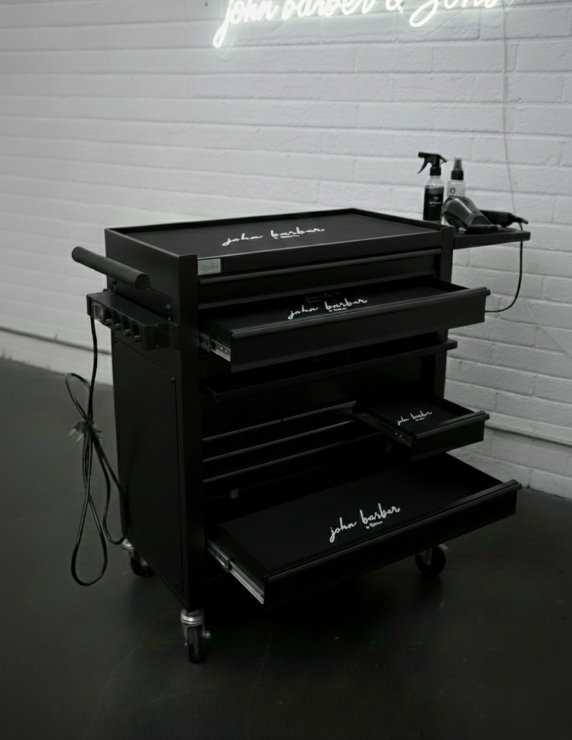 BARBER TROLLEY PRO – Carrello mobile in diversi colori – Disinfezione UV – Carrello da barbiere