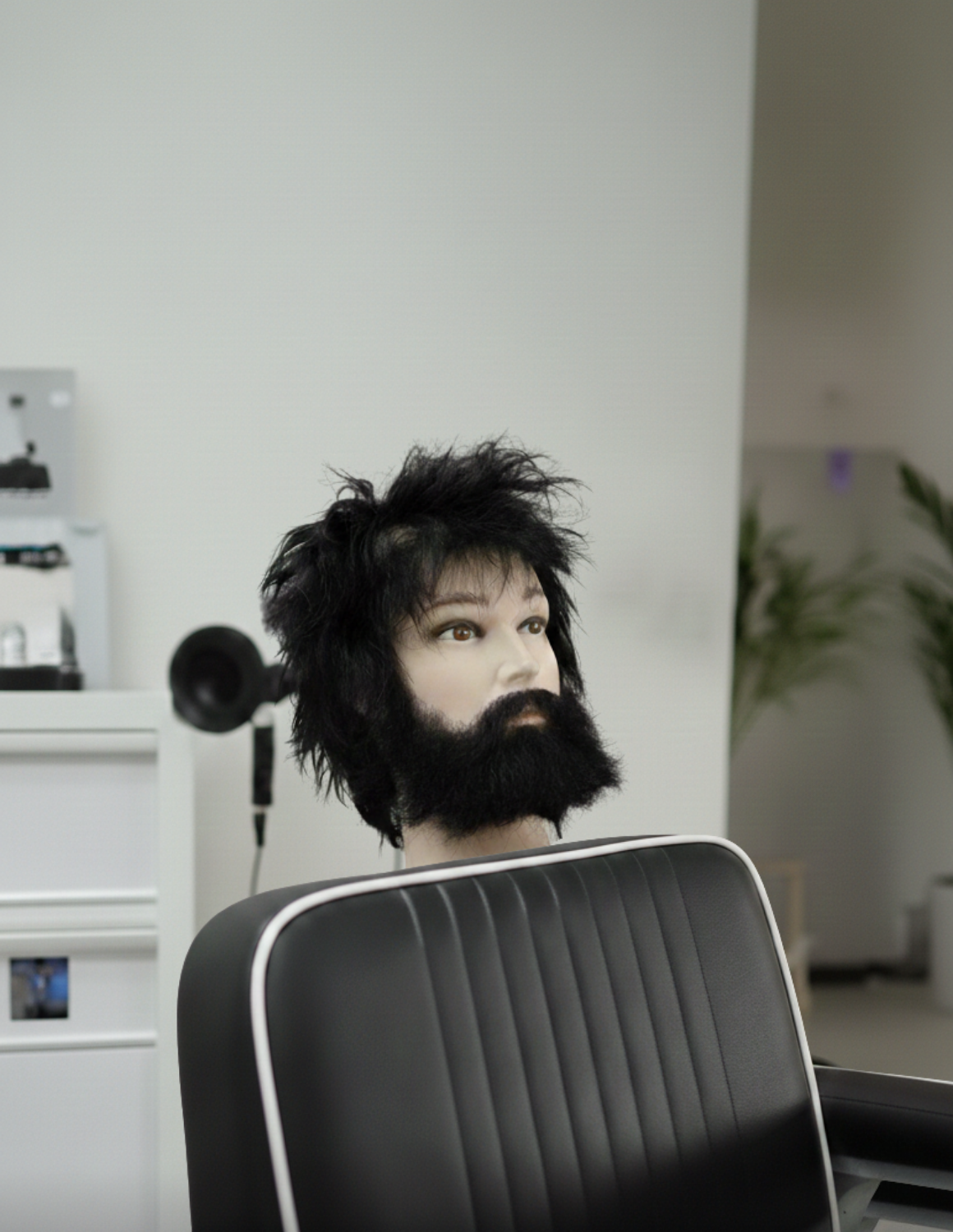 MULTI USE Barber Herren Friseur Übungskopf Kopf Bart Haare die nachwachsen Mannequin mehrmals verwendbar