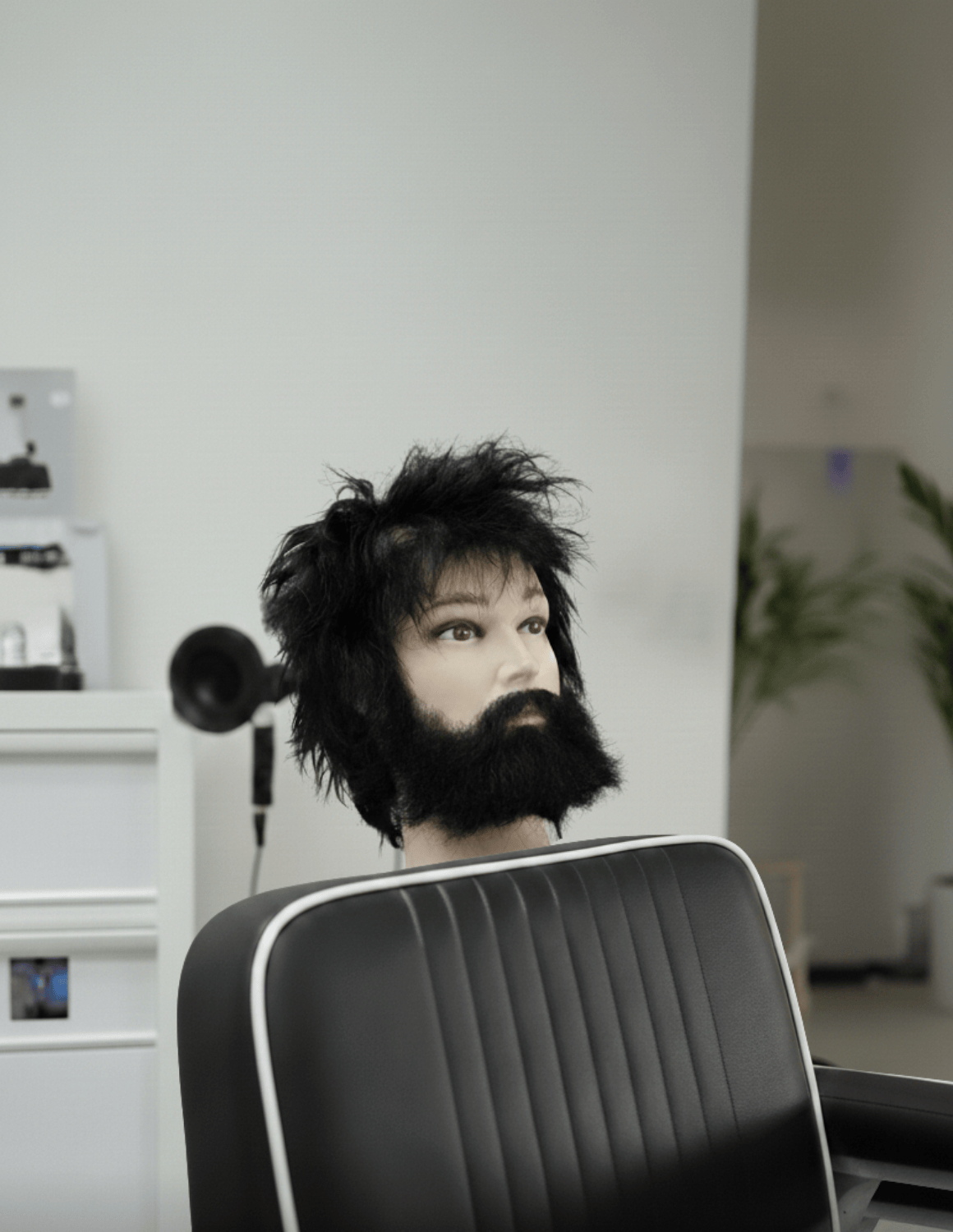 Multi-Use Barber Herren Übungskopf – wiederverwendbarer Mannequin-Kopf mit nachwachsenden Haaren und Bart für Friseur- und Barber-Training.