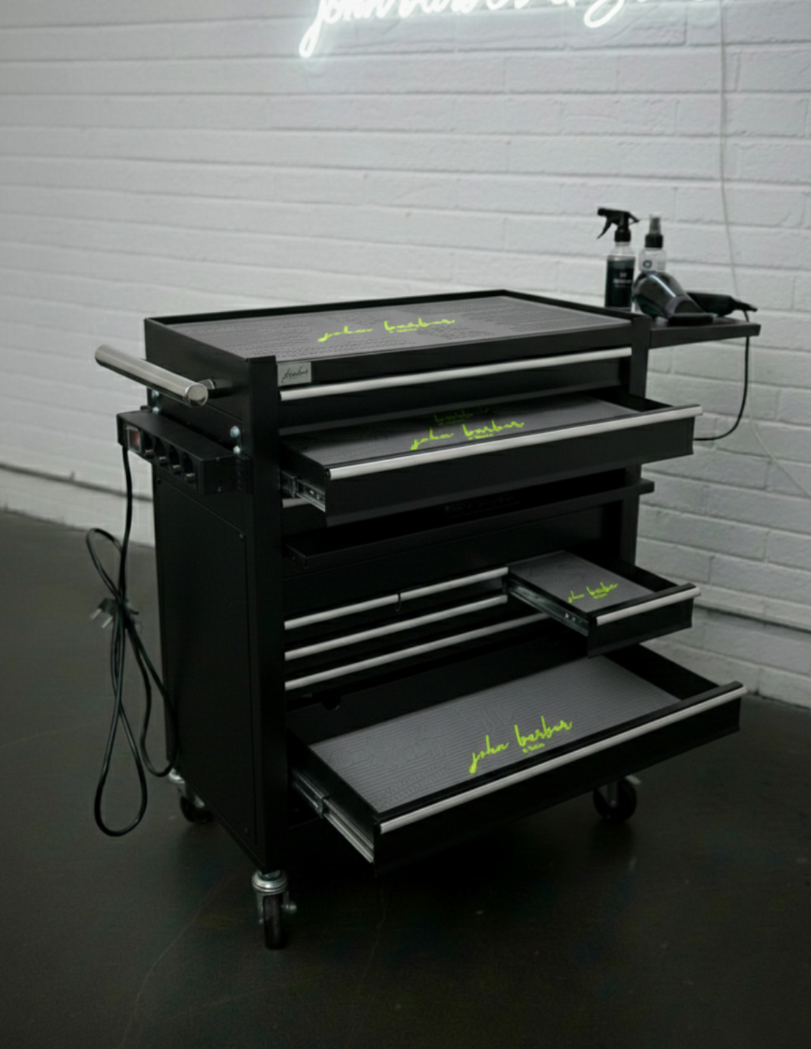 BARBER TROLLEY PRO – Mobiele trolley in verschillende kleuren – UV-desinfectie – Barbiertrolley