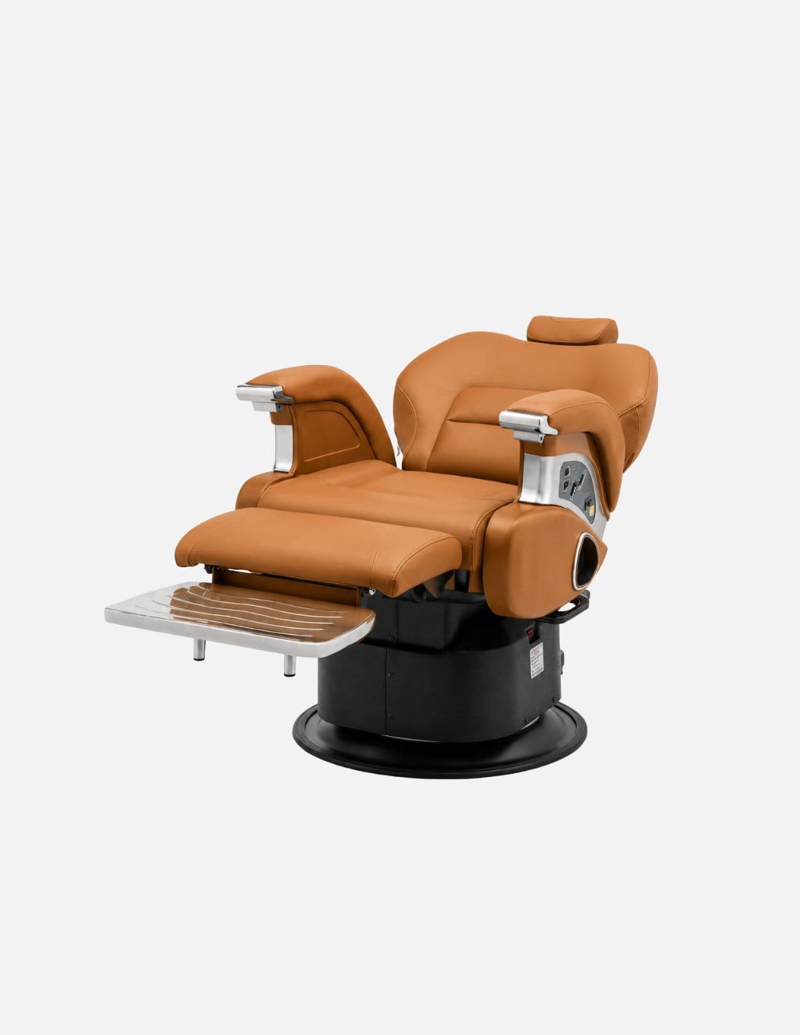 JBS e-Prestige 1.0 Camel — Fully Electric Barber Chair & Hairdressing Chair with Electric Height Adjustment, Electric Recline & Memory Function | Premium Chair for Barbershops, Hair Salons & Studios