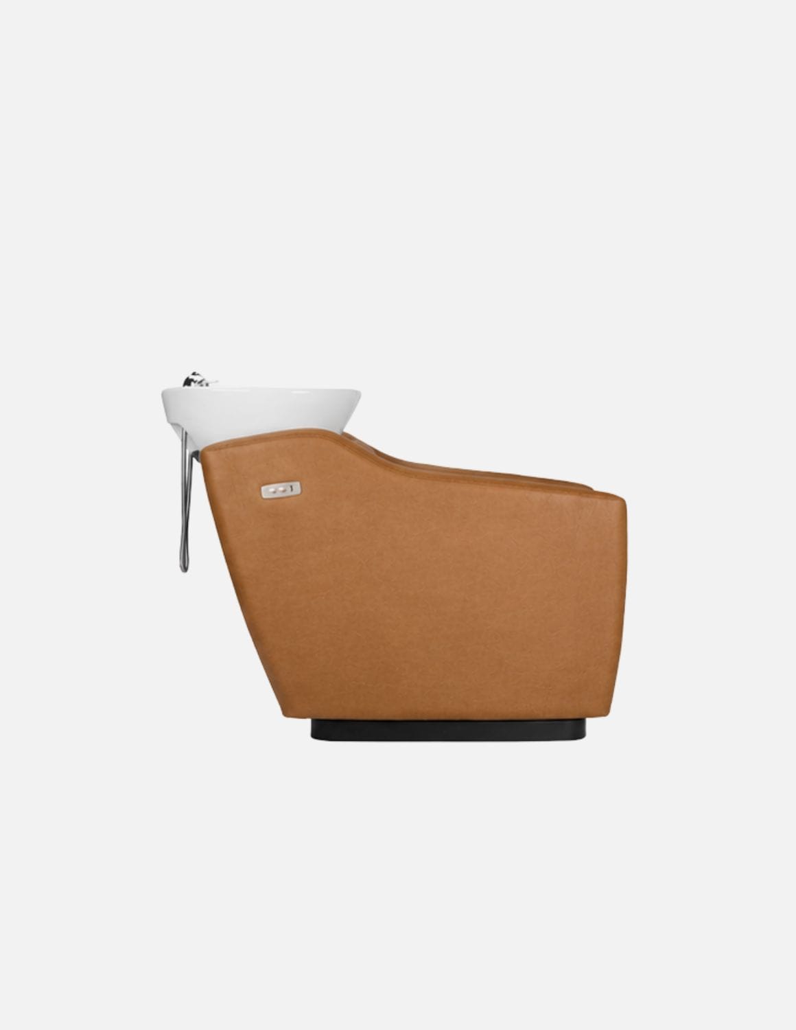 Harmony Marrone Chiaro (Camel) Postazione Lavaggio Professionale Unisex | Lavatesta Elettrico con Lavaggio Posteriore, Schienale Regolabile Elettricamente e Sistema di Massaggio a Rulli per Parrucchieri e Barber Shop