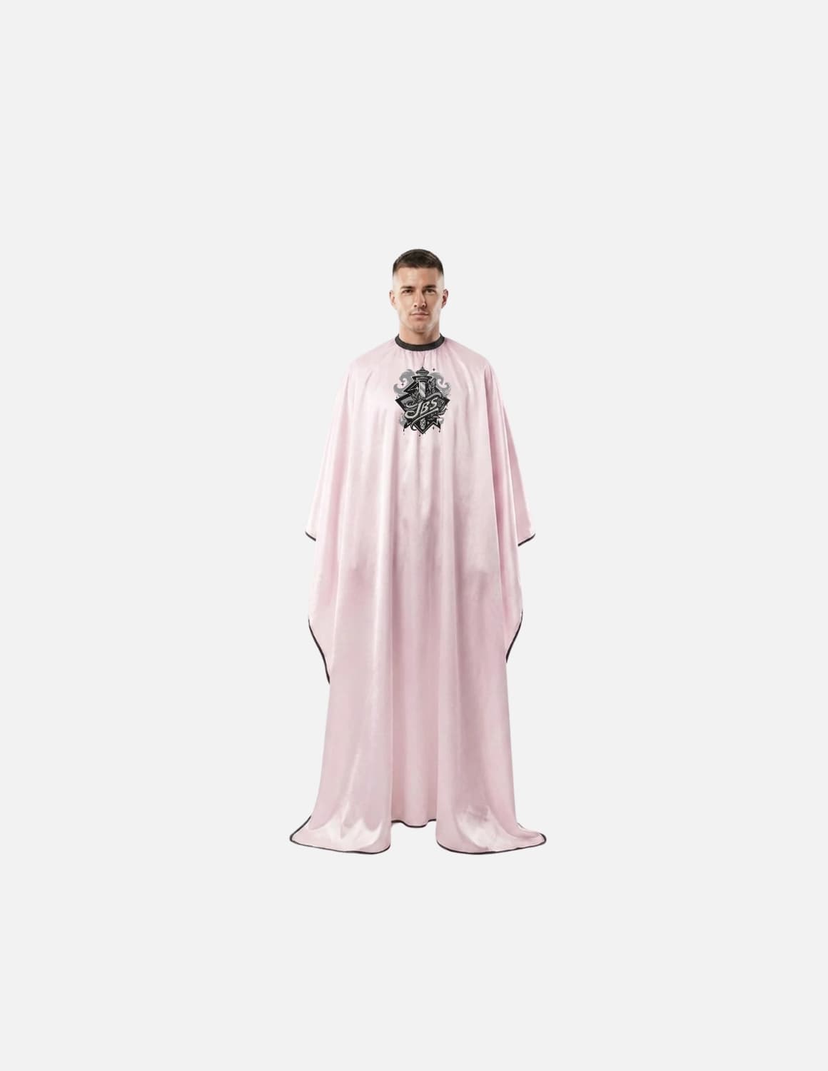 Premium satinbarberkappa med sidenlook – Broderad med din logotyp | Frisörkappa & satinkappa