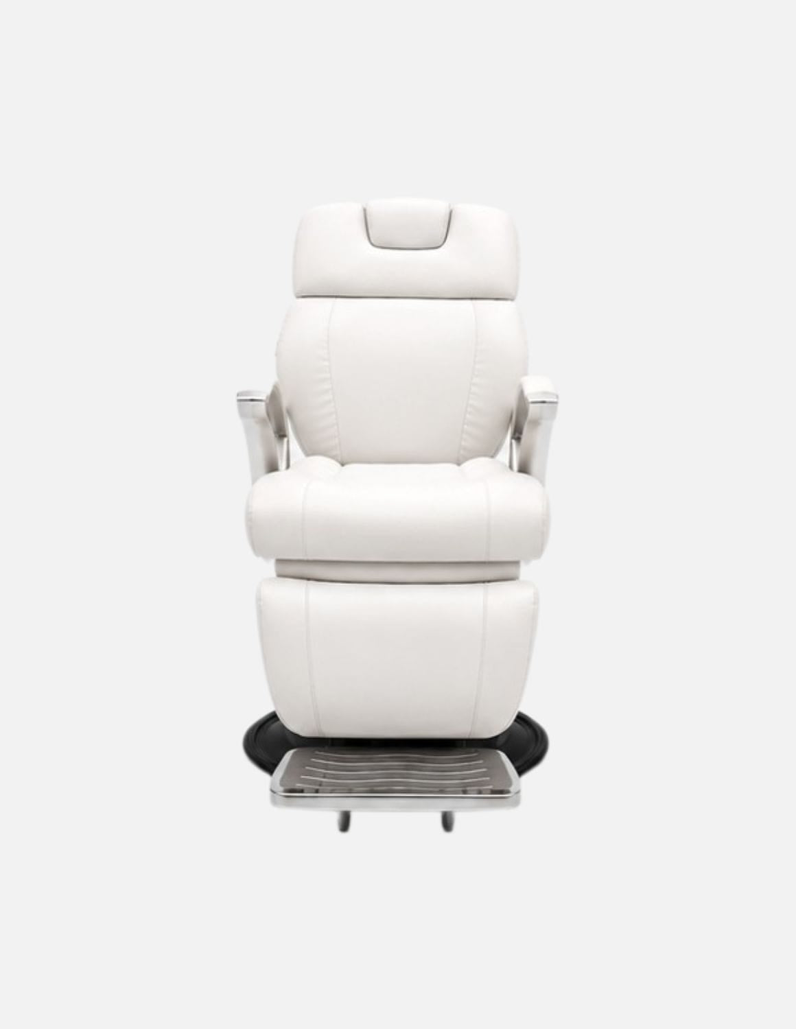 JBS e-Opus 1.0 Weiß — Vollelektrischer Barberstuhl & Friseurstuhl mit elektrischer Höhenverstellung, elektrischer Neigung, elektrischer Beinstütze & Memory-Funktion | Premium-Stuhl für Barbershop, Friseursalon & Studio
