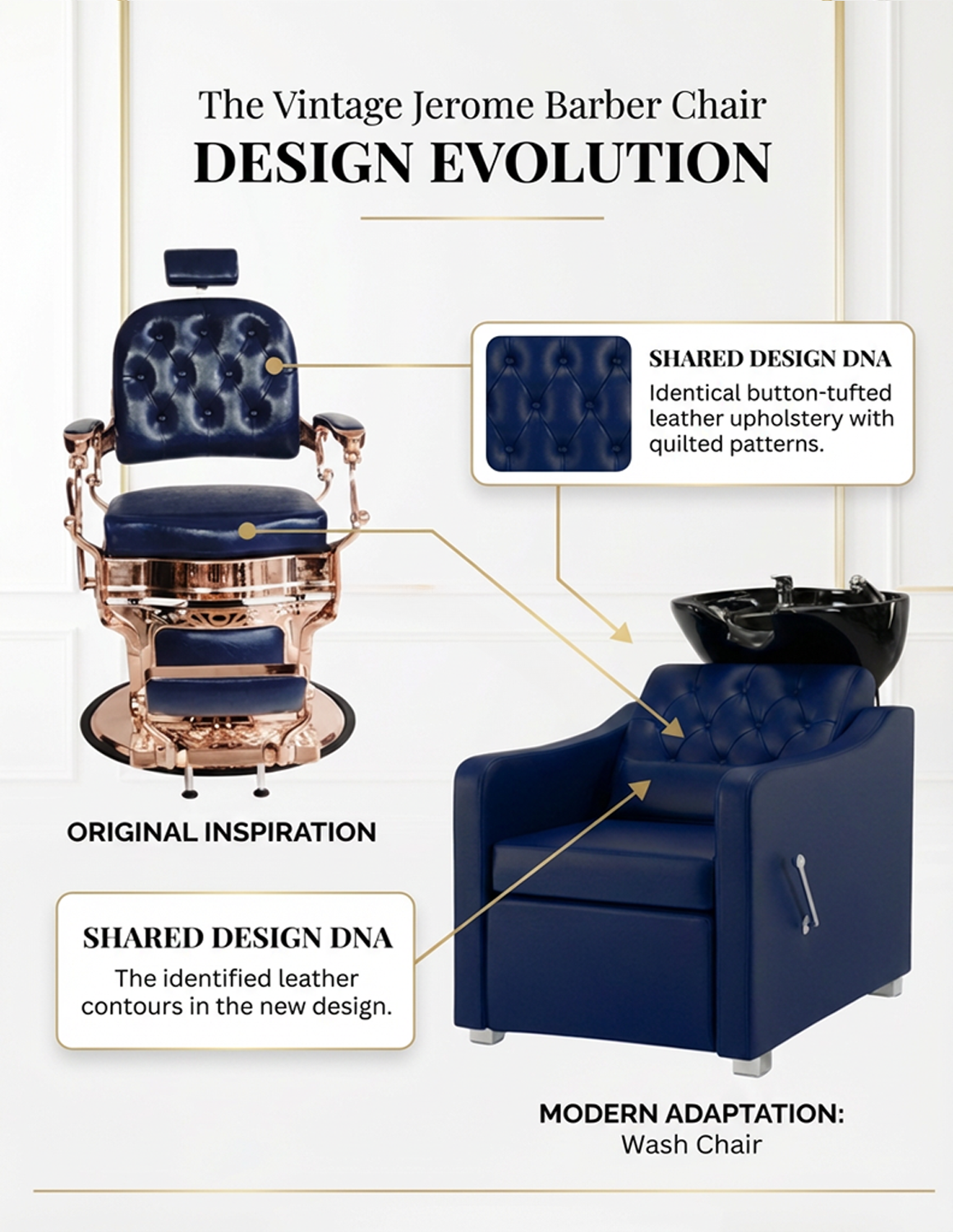 Adjustable barber and salon wash chair with backrest and customizable leather and basin color