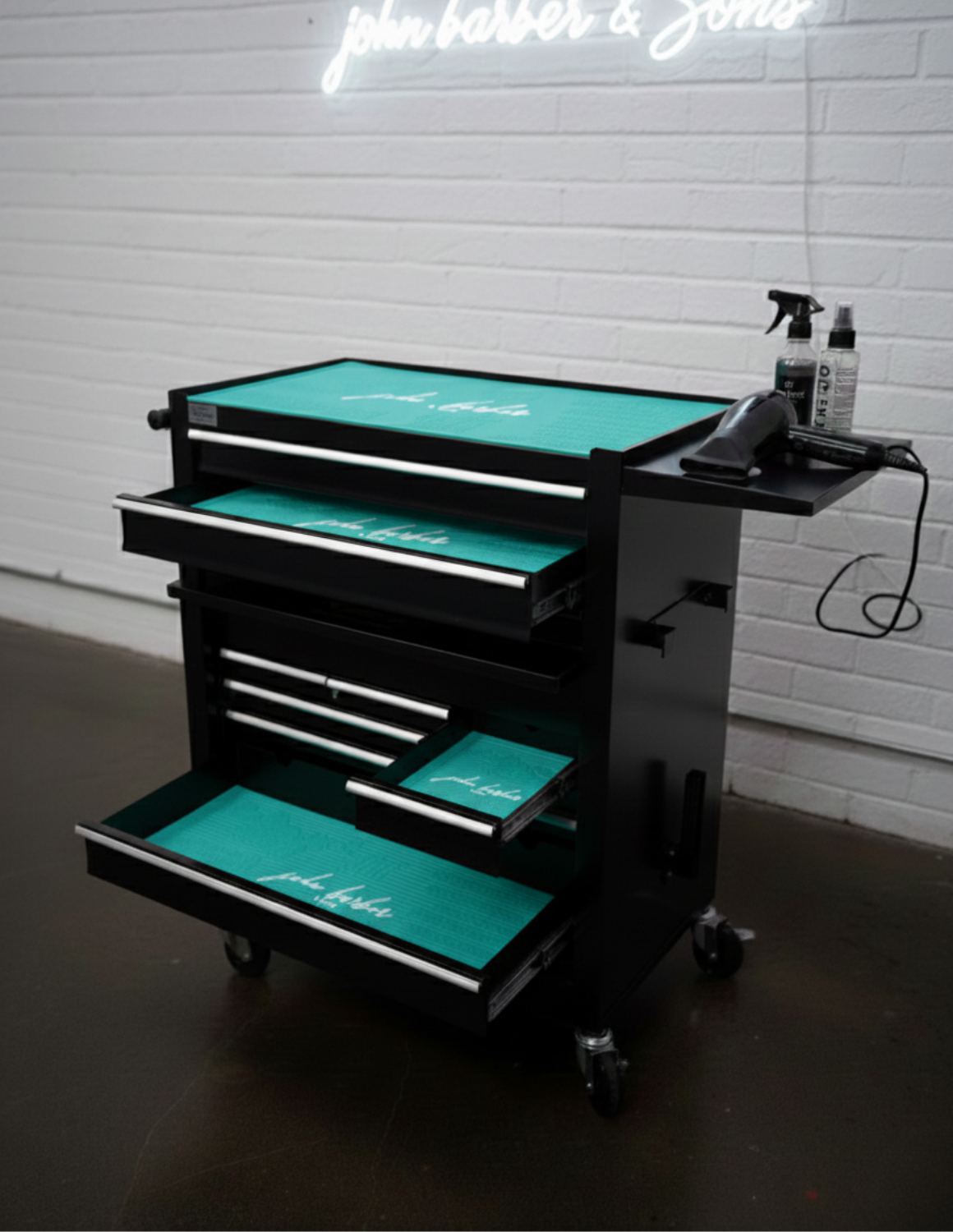 BARBER TROLLEY PRO – Mobiele trolley in verschillende kleuren – UV-desinfectie – Barbiertrolley