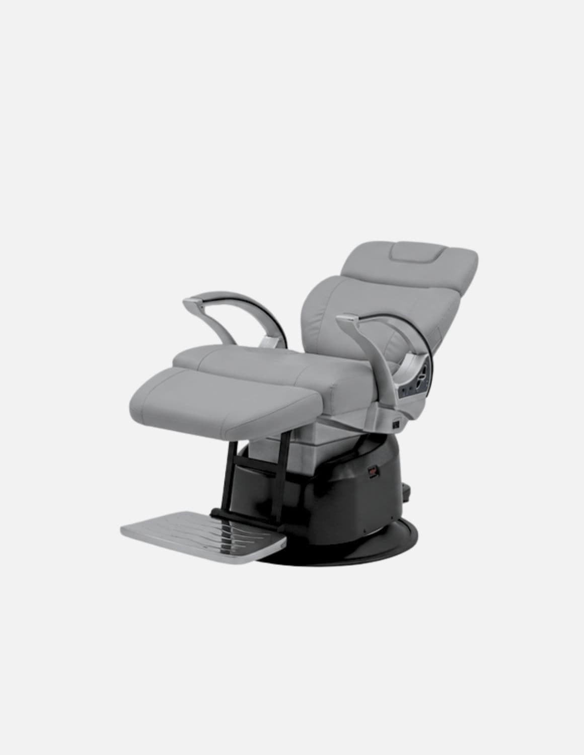 JBS e-Opus 1.0 Grau — Vollelektrischer Barberstuhl & Friseurstuhl mit elektrischer Höhenverstellung, elektrischer Neigung, elektrischer Beinstütze & Memory-Funktion | Premium-Stuhl für Barbershop, Friseursalon & Studio