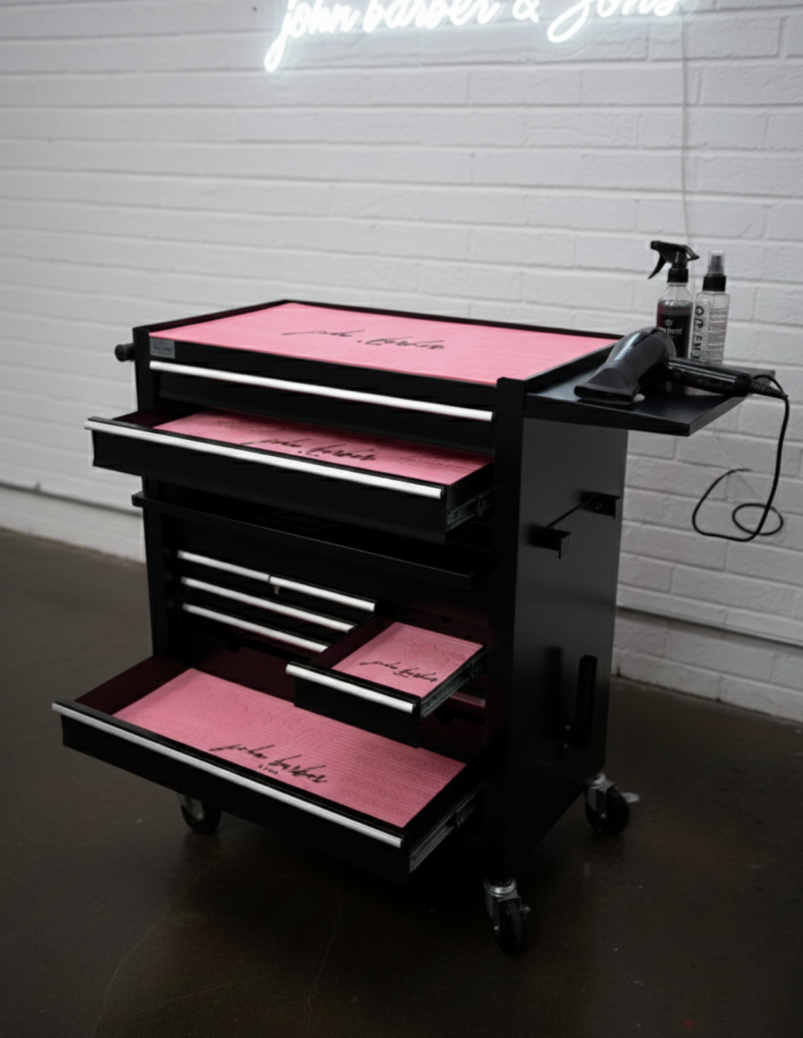 BARBER TROLLEY PRO – Mobiele trolley in verschillende kleuren – UV-desinfectie – Barbiertrolley