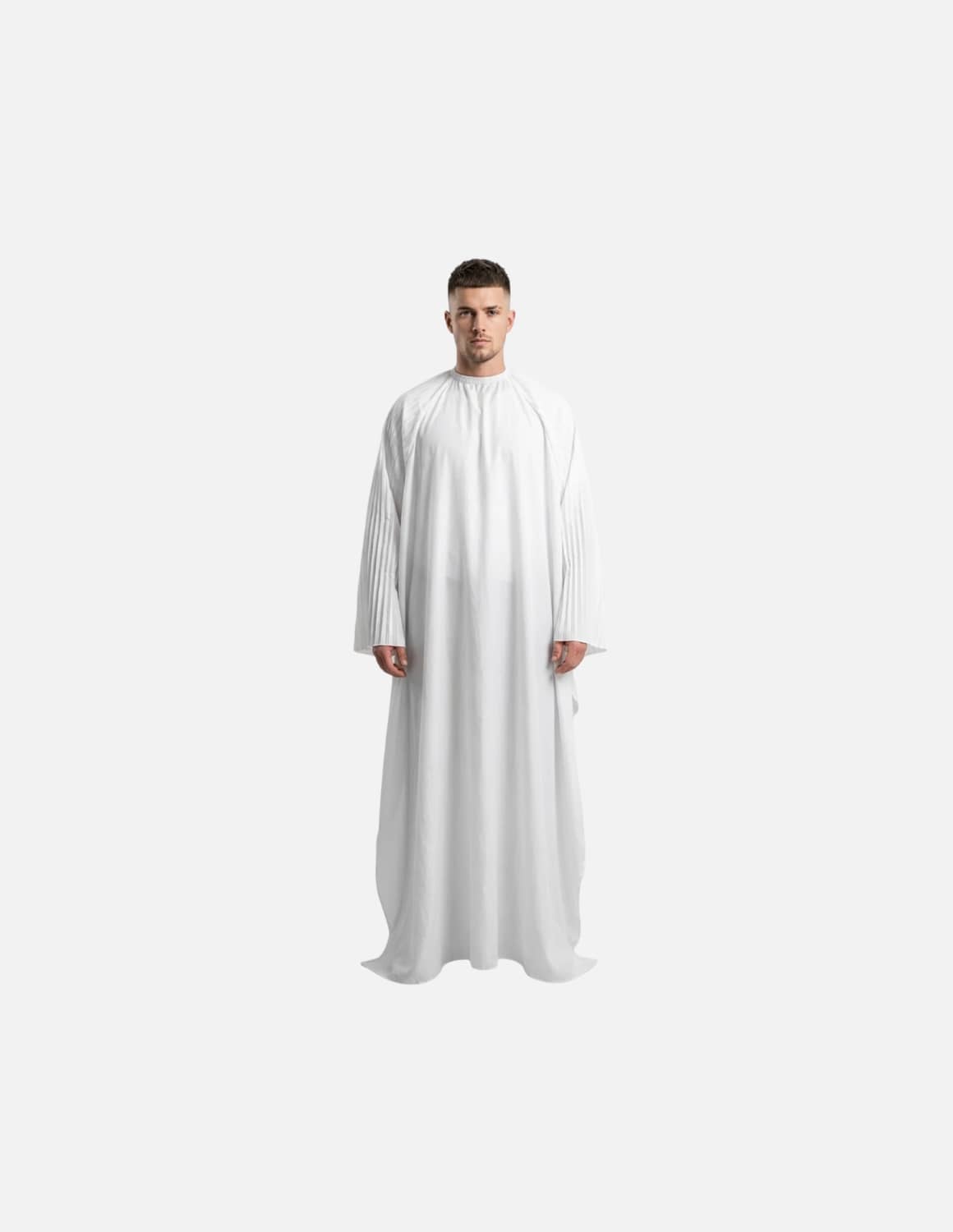 The Monarch – Premium satincape med plisserade kimonoärmar i sidenlook | Frisörkappa & satincape