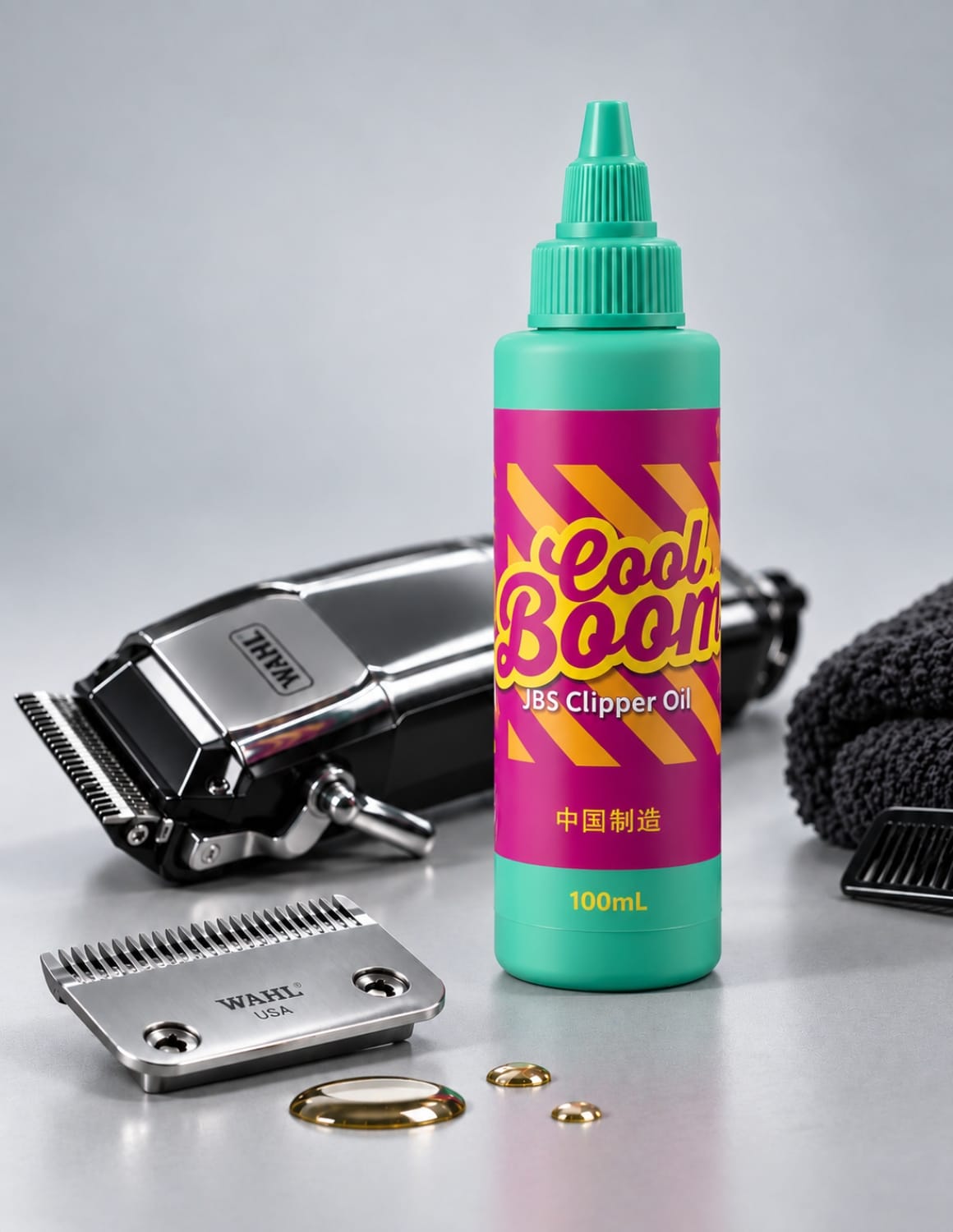 JBS Cool Boom Clipper Oil — Universal Klingenöl für Clipper, Trimmer & Haarschneidemaschinen | Maschinenöl für Barber & Friseure, 100 ml